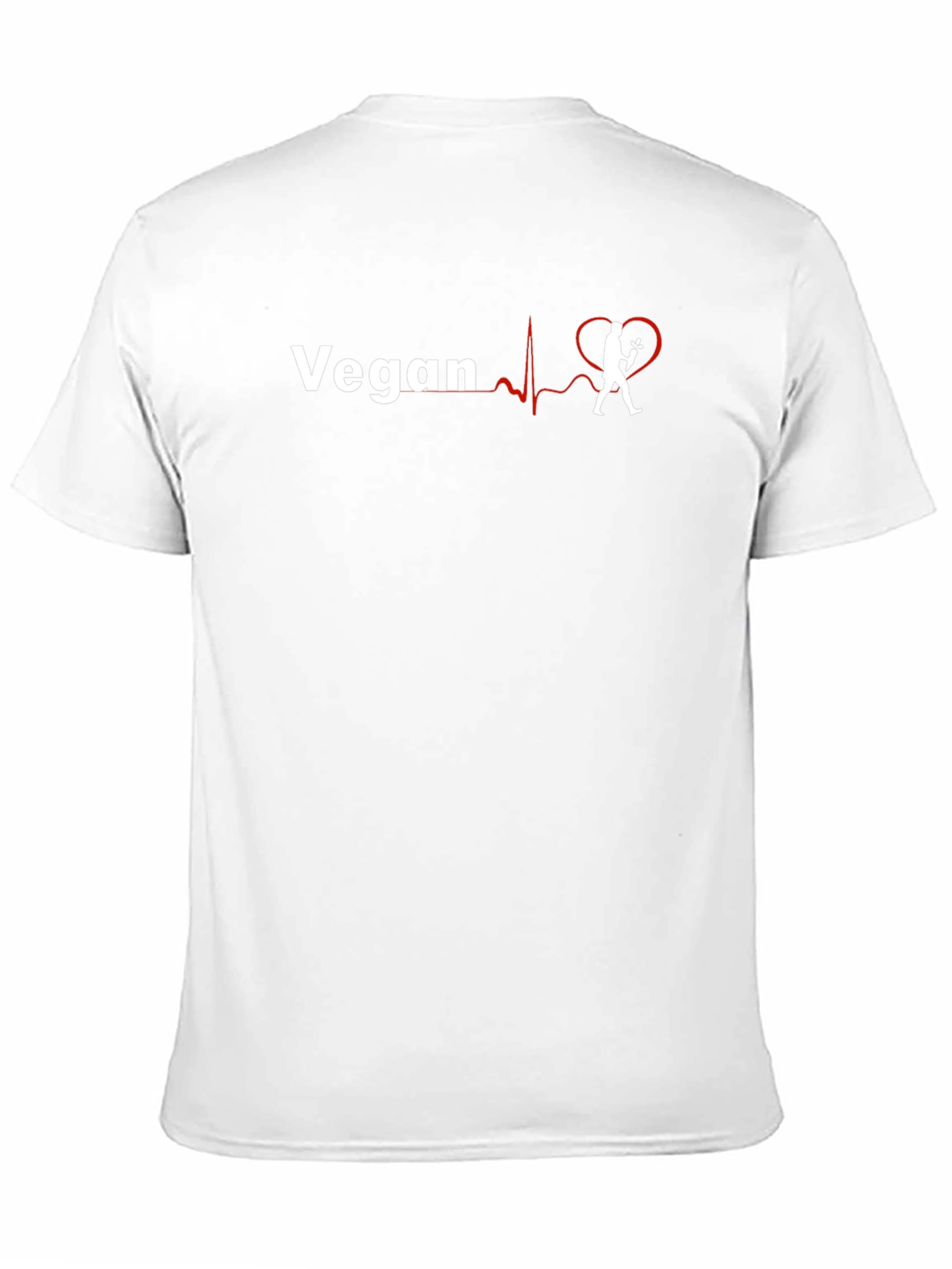 Black Vegan Heartbeat Graphic Tee - Unisex Black T-Shirt view 11