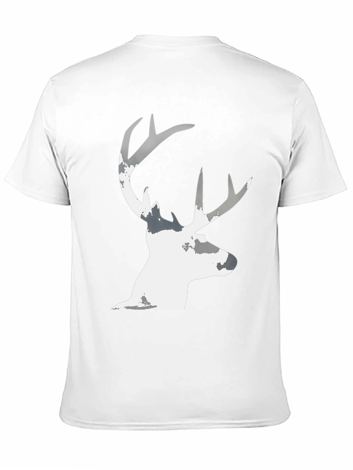 Black Men's Black T-Shirt with Deer Silhouette Graphic view 11