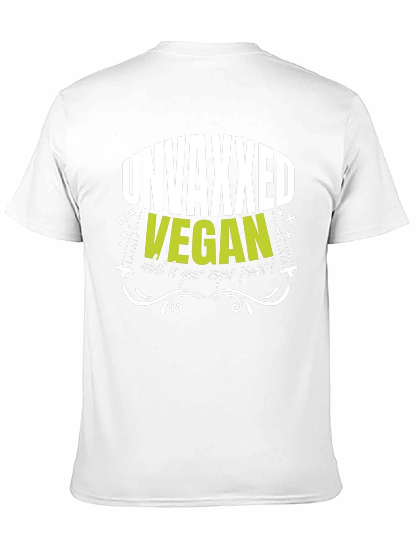 Black Unvaxxed Vegan Superpower T-Shirt view 11