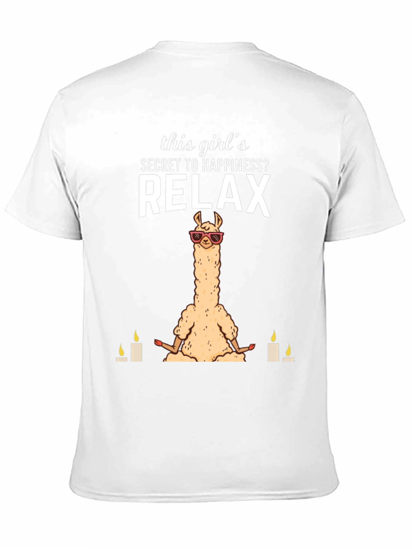 Black Relax Llama T-Shirt - Meditation & Happiness view 11