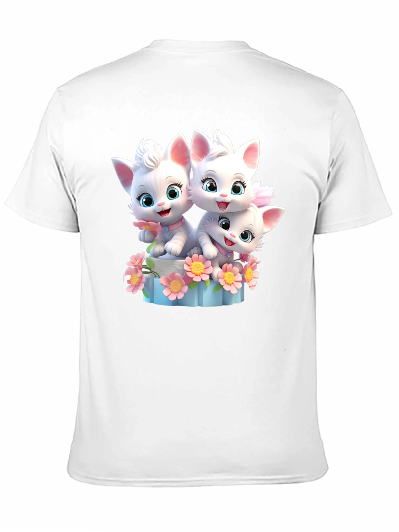 Black Cute Cats Black T-Shirt view 11