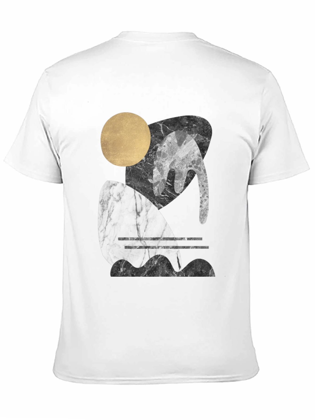 Black Modern Abstract Graphic T-Shirt view 11