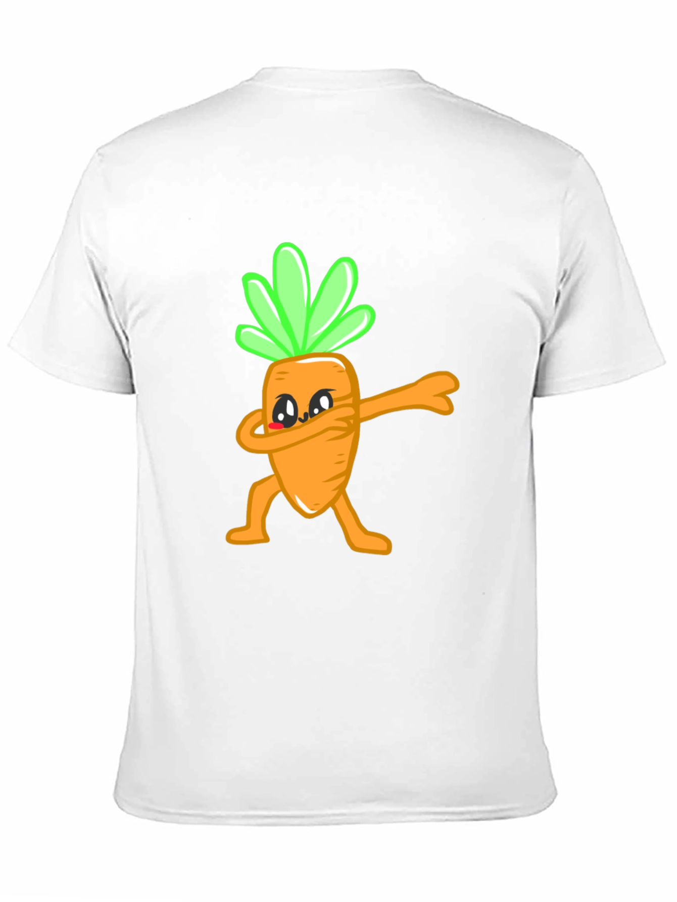 Black Funny Dabbing Carrot Graphic Tee - Black Cotton T-Shirt view 11