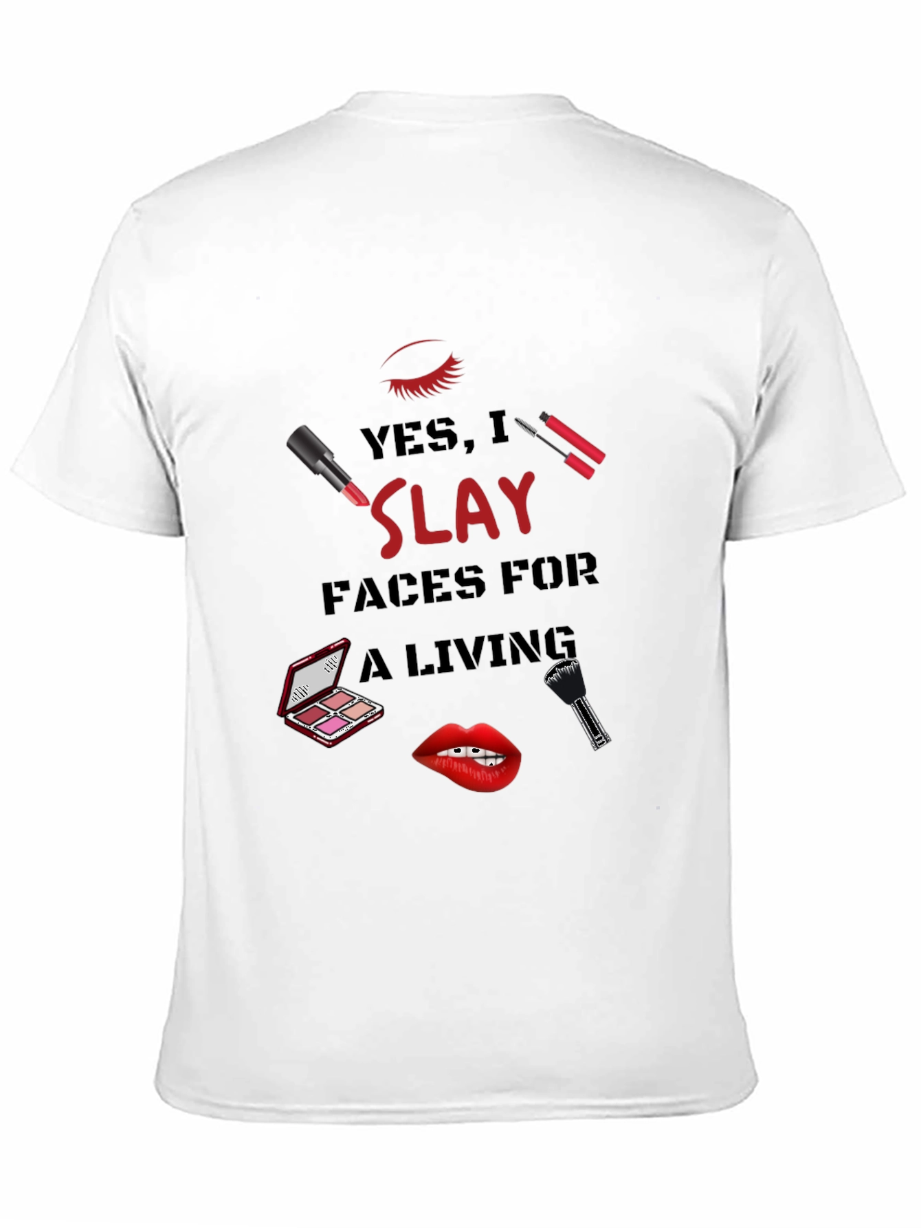 Black Slay Faces Graphic Tee - Makeup Artist T-Shirt view 11