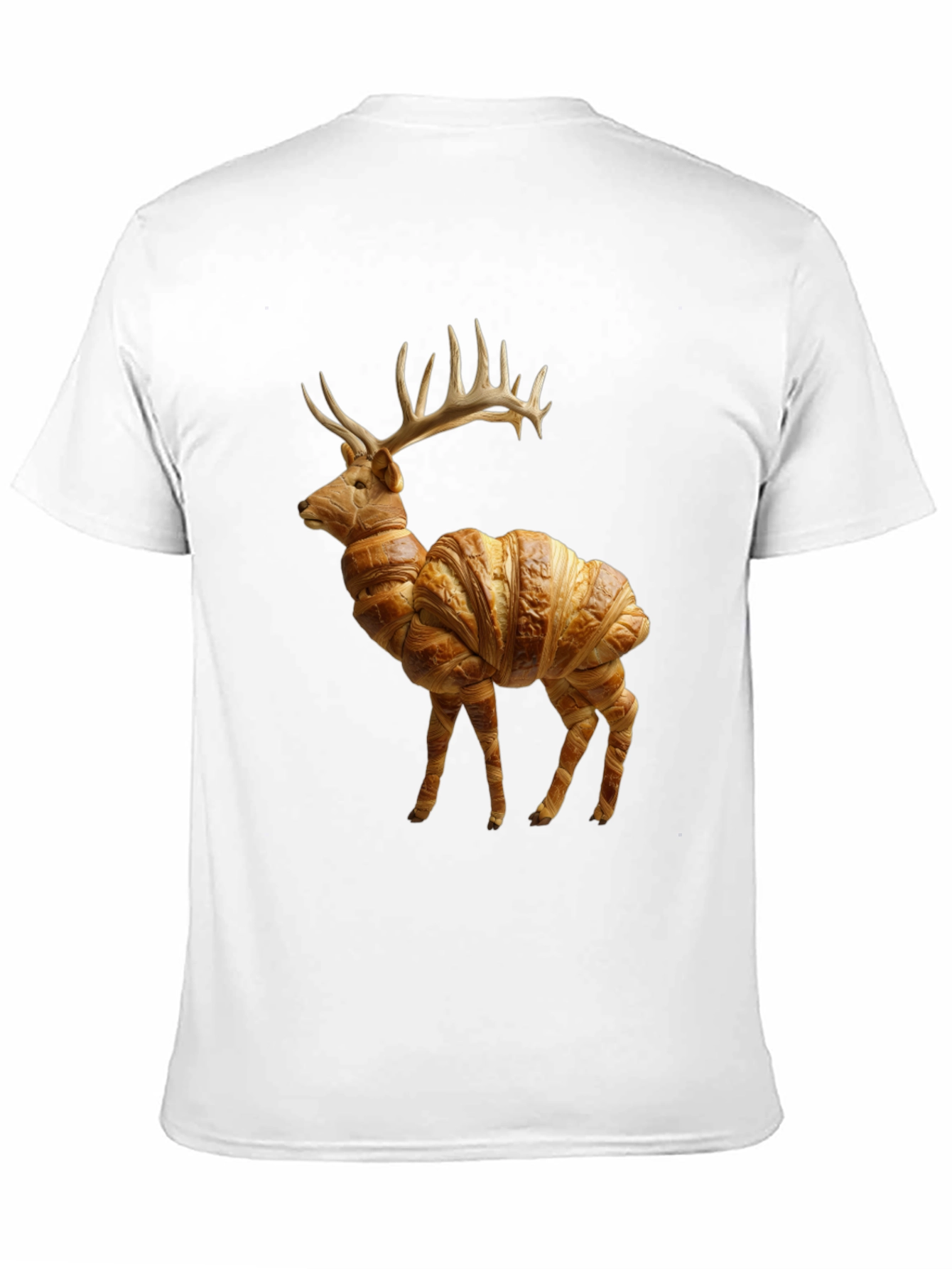 Croissant Deer T-Shirt - Unique Food Animal Tee - 11