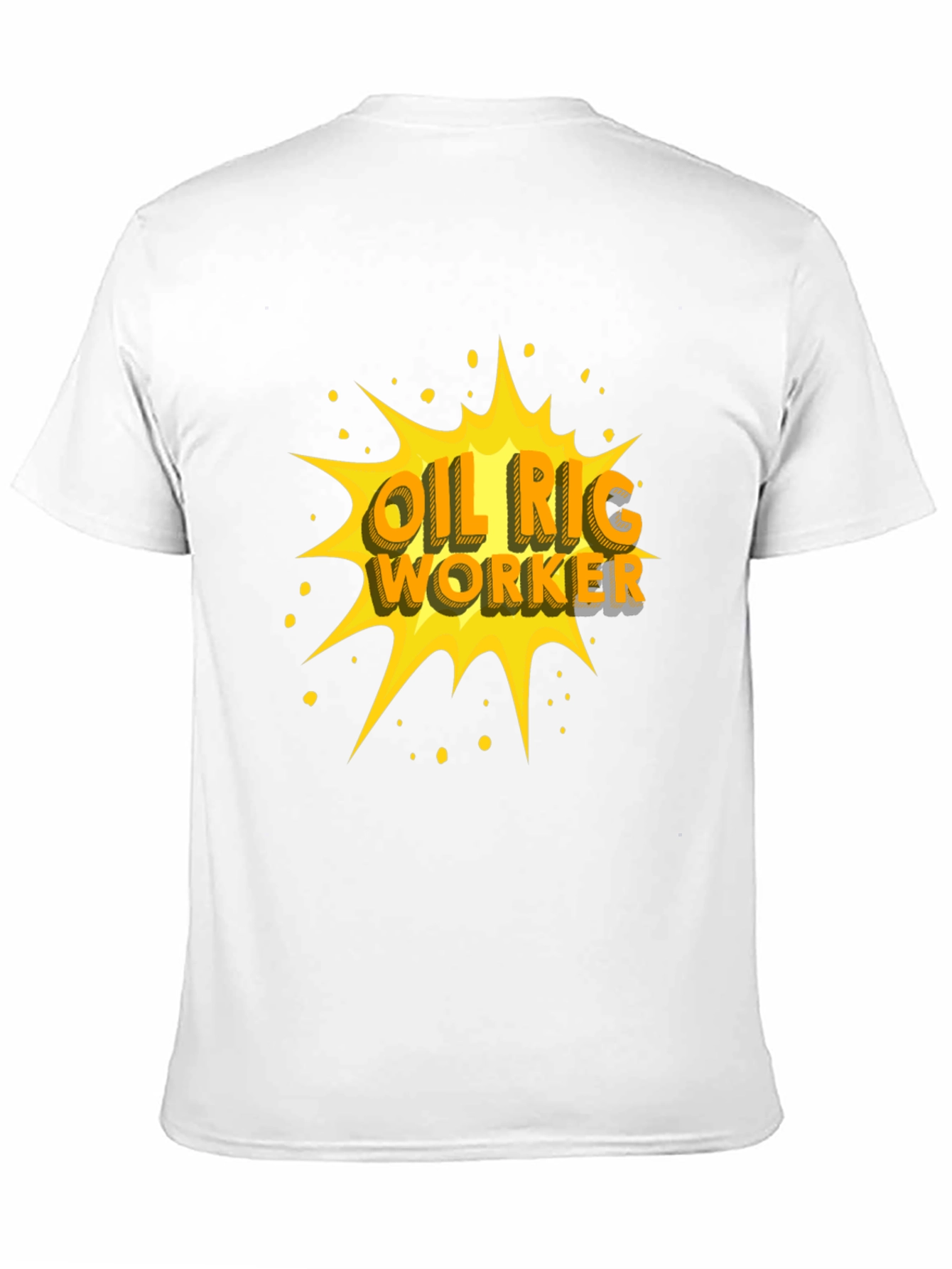 Black Oil Rig Worker Graphic Tee - Black Crew Neck T-Shirt view 11