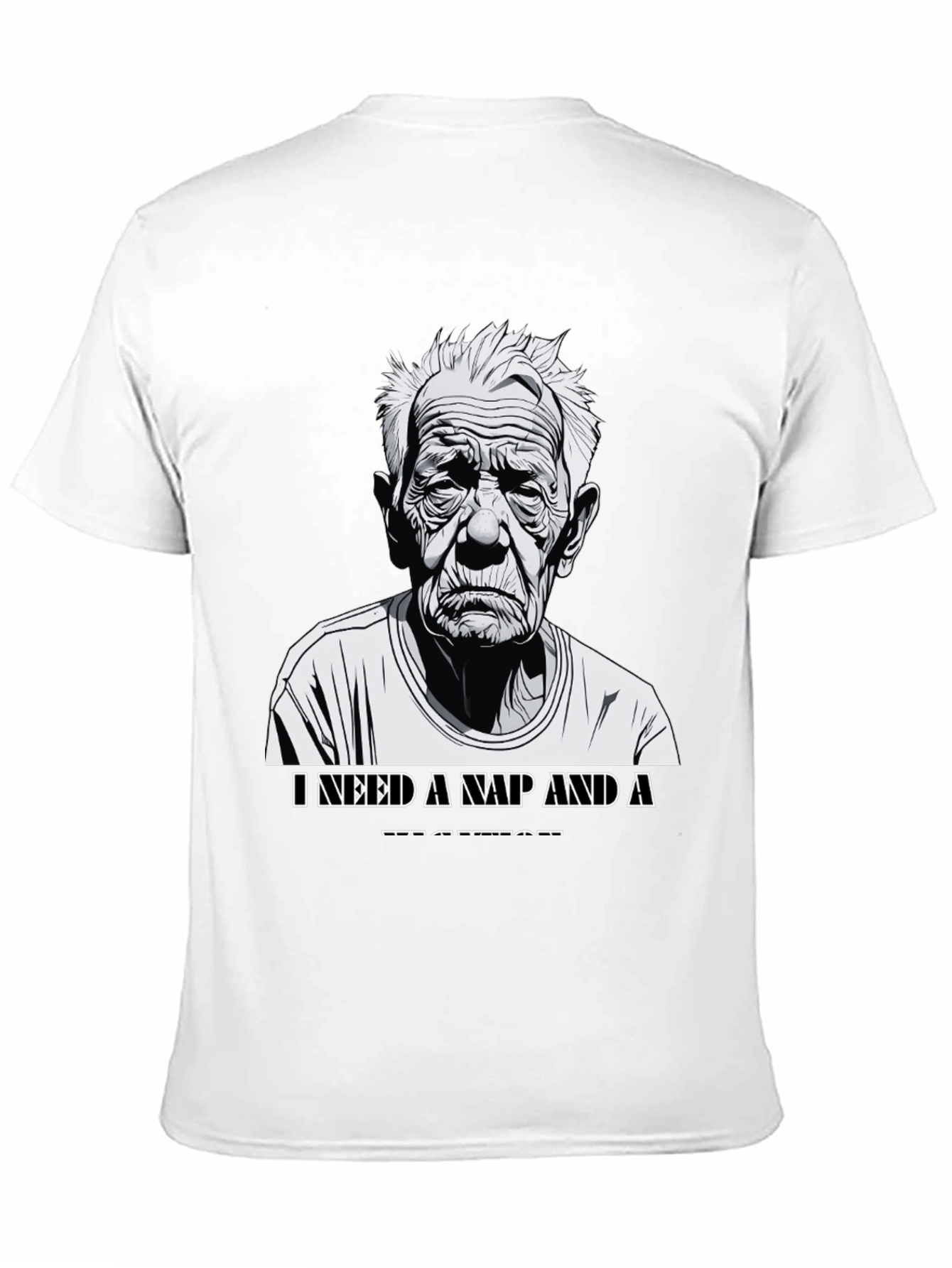 Black Funny Old Man Nap T-Shirt view 11
