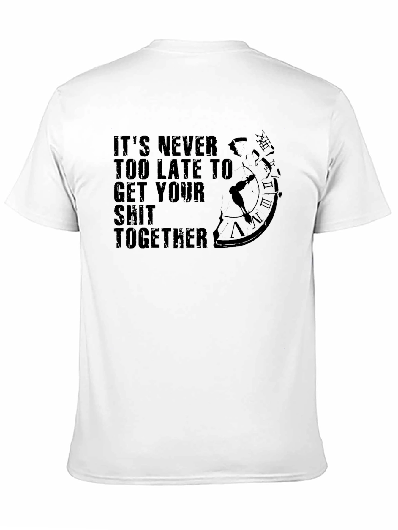 Black It's Never Too Late Graphic Tee view 11