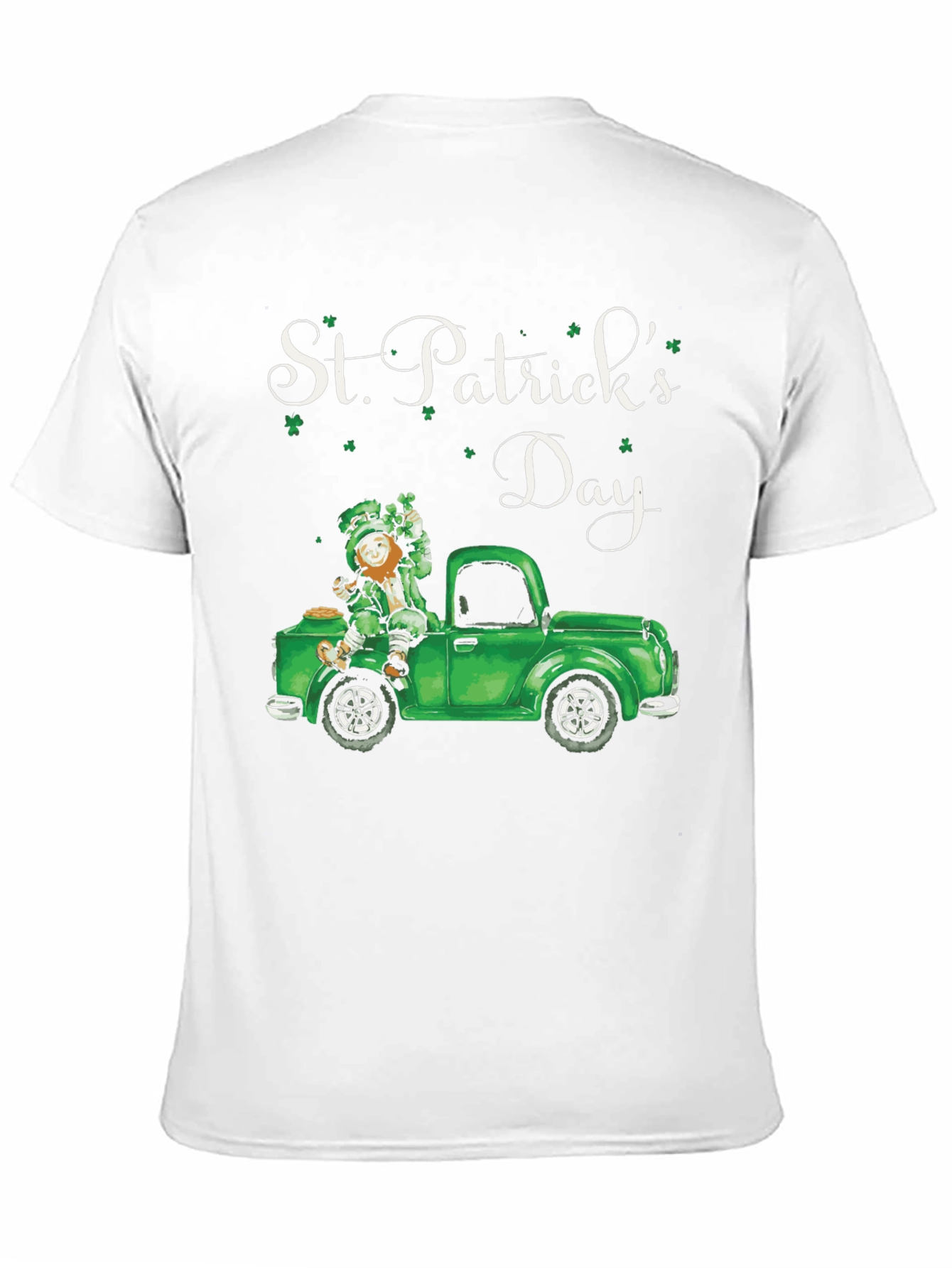 Black St. Patrick's Day Leprechaun Truck T-Shirt view 11