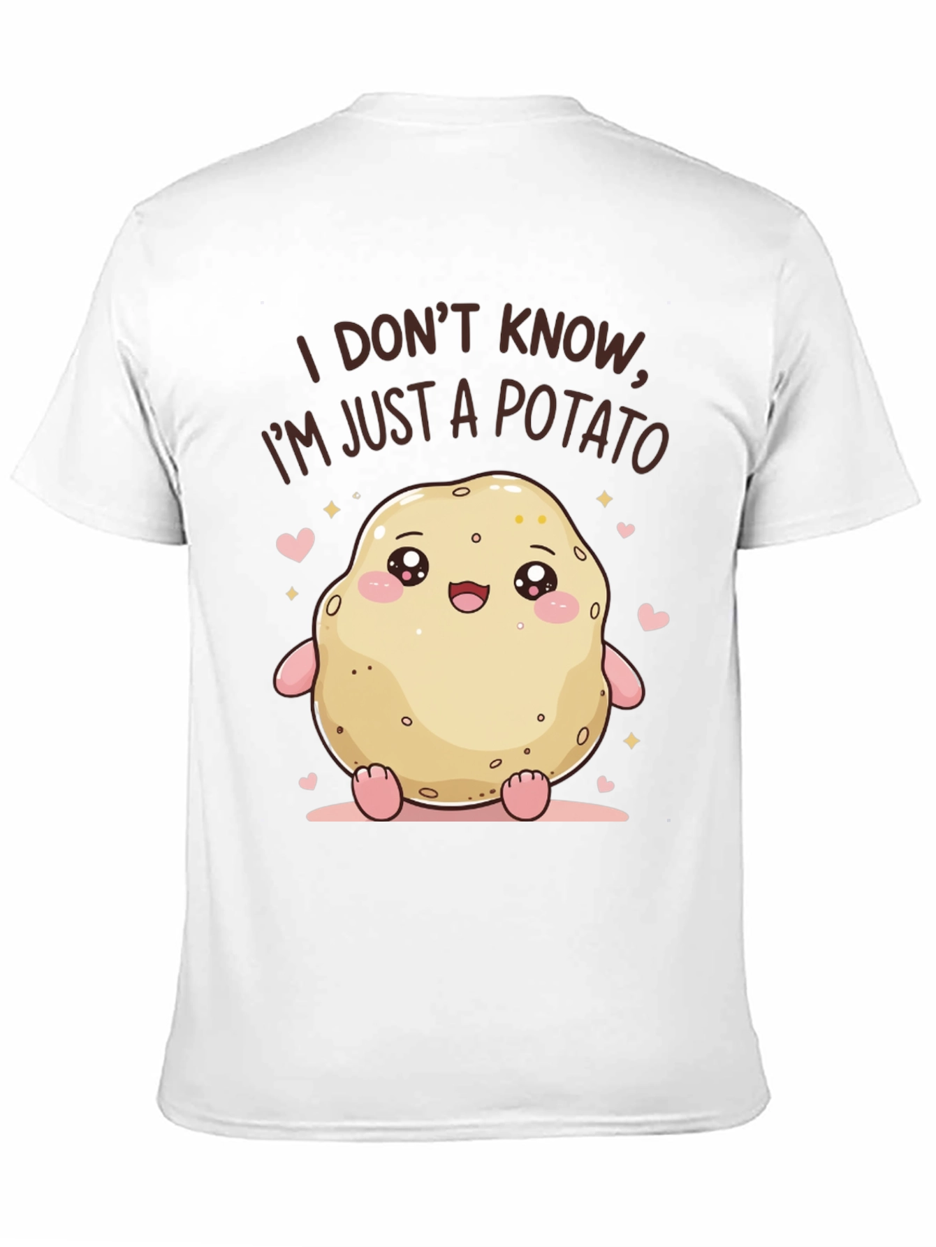 Black Cute Potato Graphic Tee - Funny Kawaii T-Shirt view 11