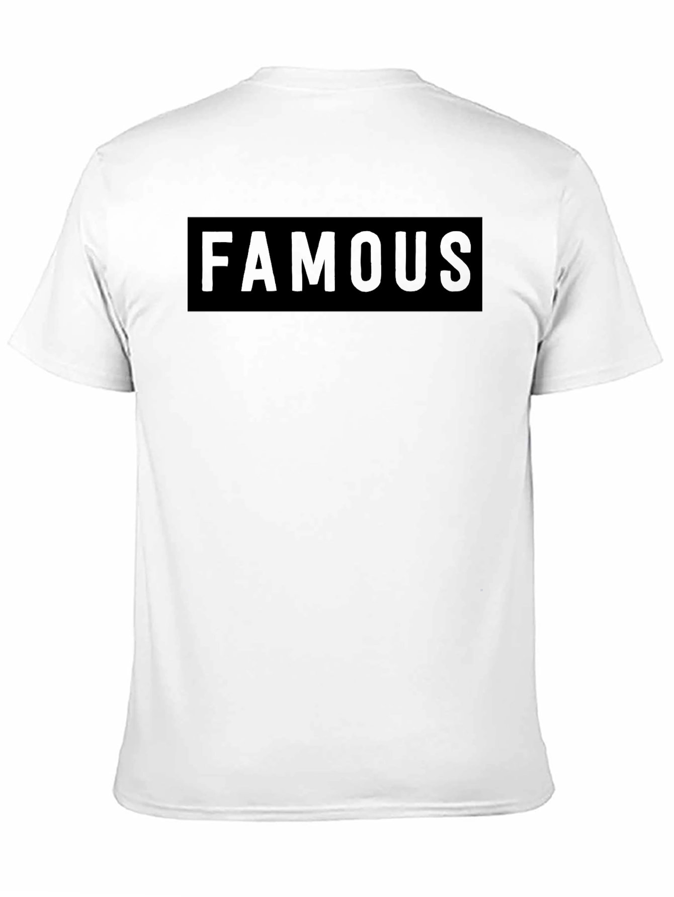 Black Men's Black "FAMOUS" Graphic T-Shirt view 11