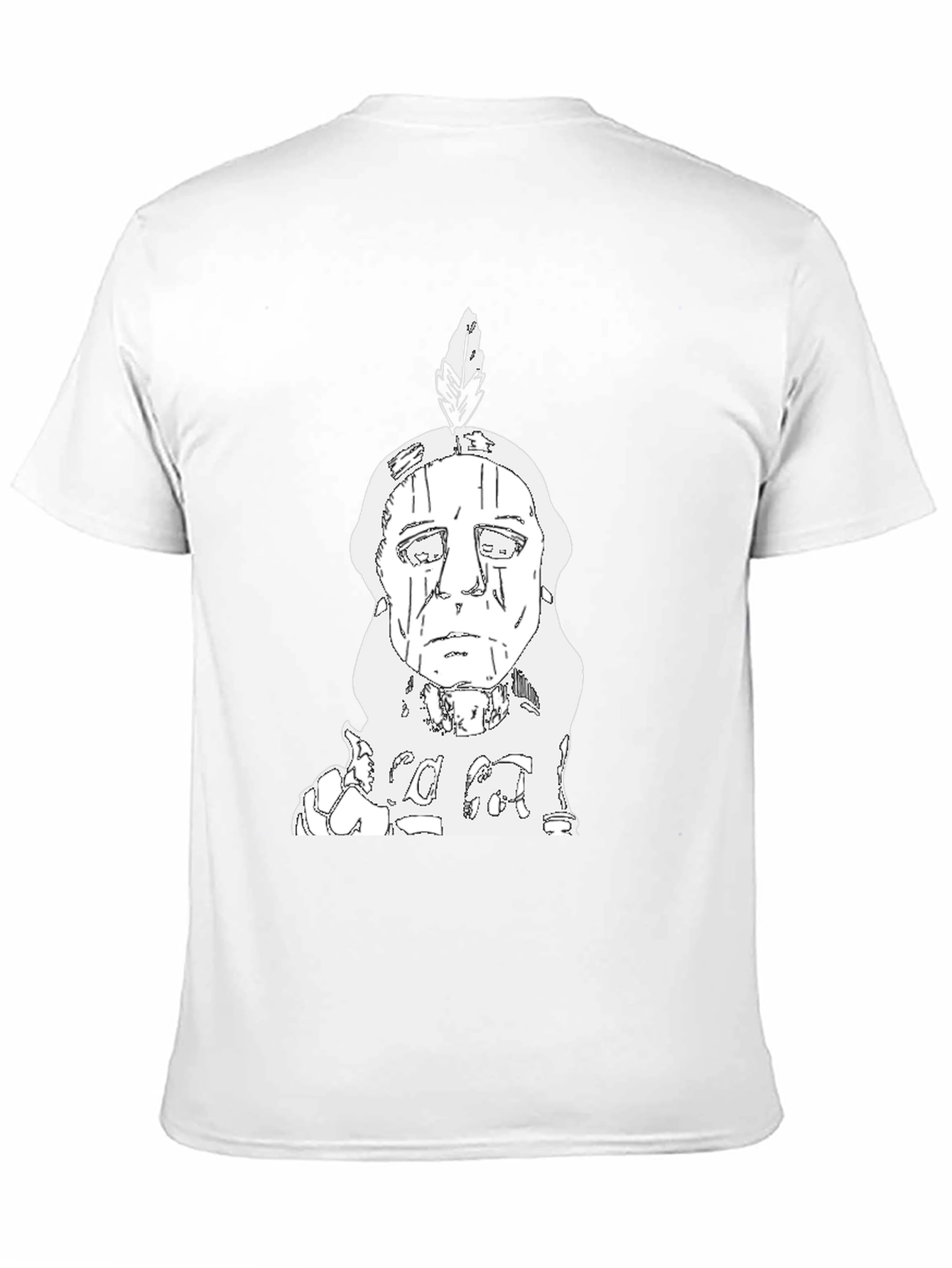 Black Indian Chief T-Shirt - Black Cotton Tee view 11