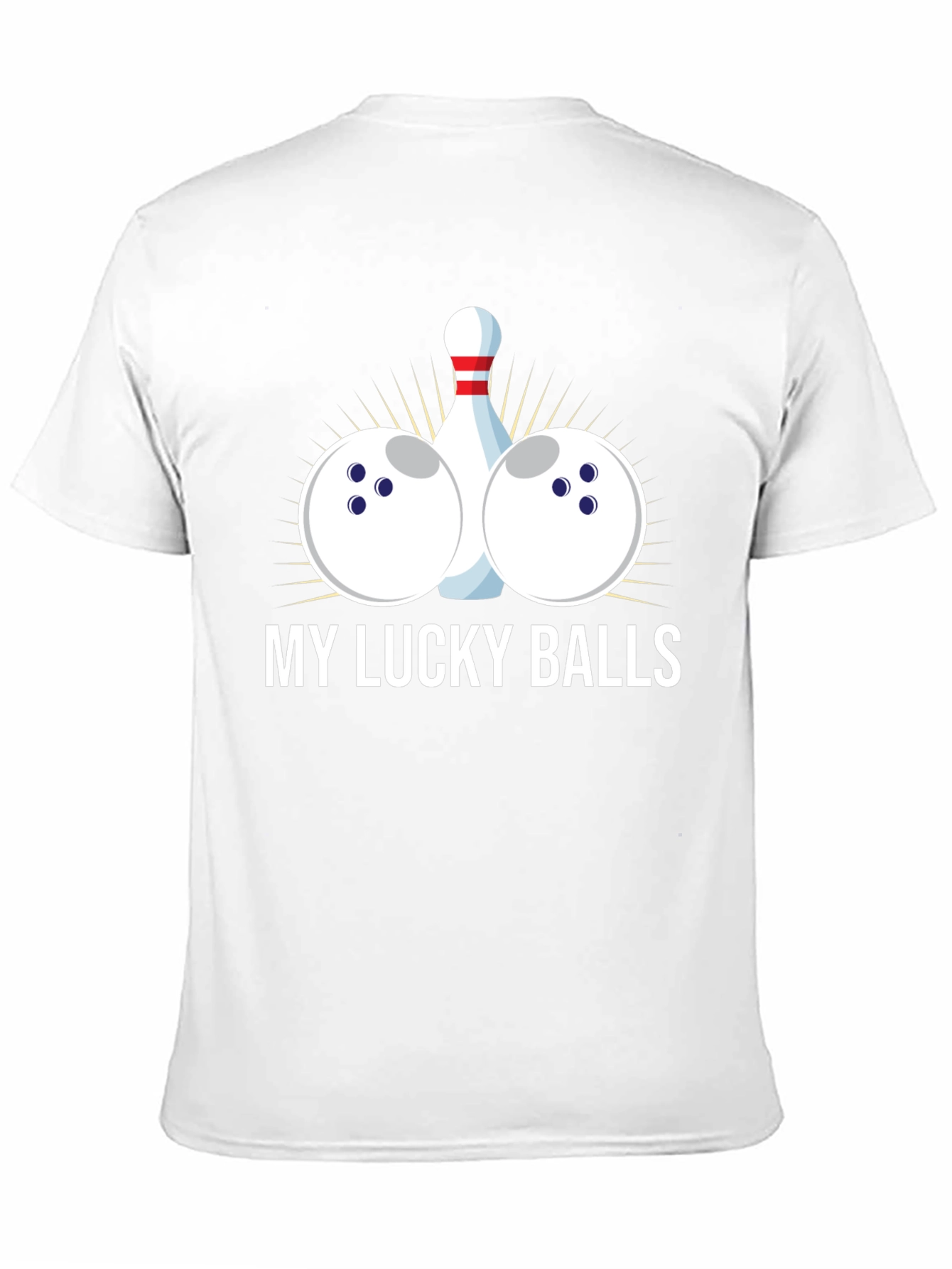 Black My Lucky Balls Bowling T-Shirt - Funny Bowler Tee view 11