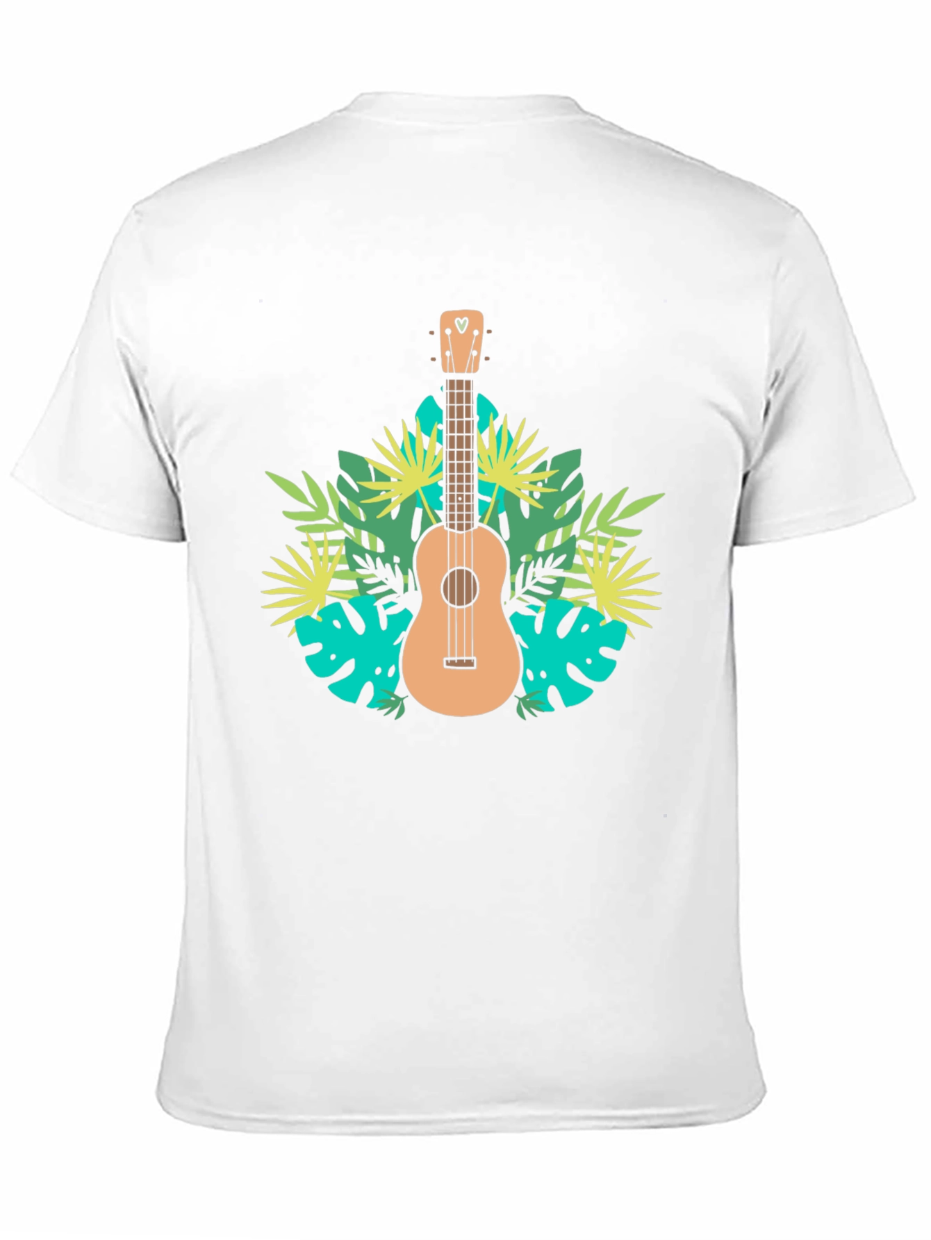Black Tropical Ukulele Black T-Shirt view 11