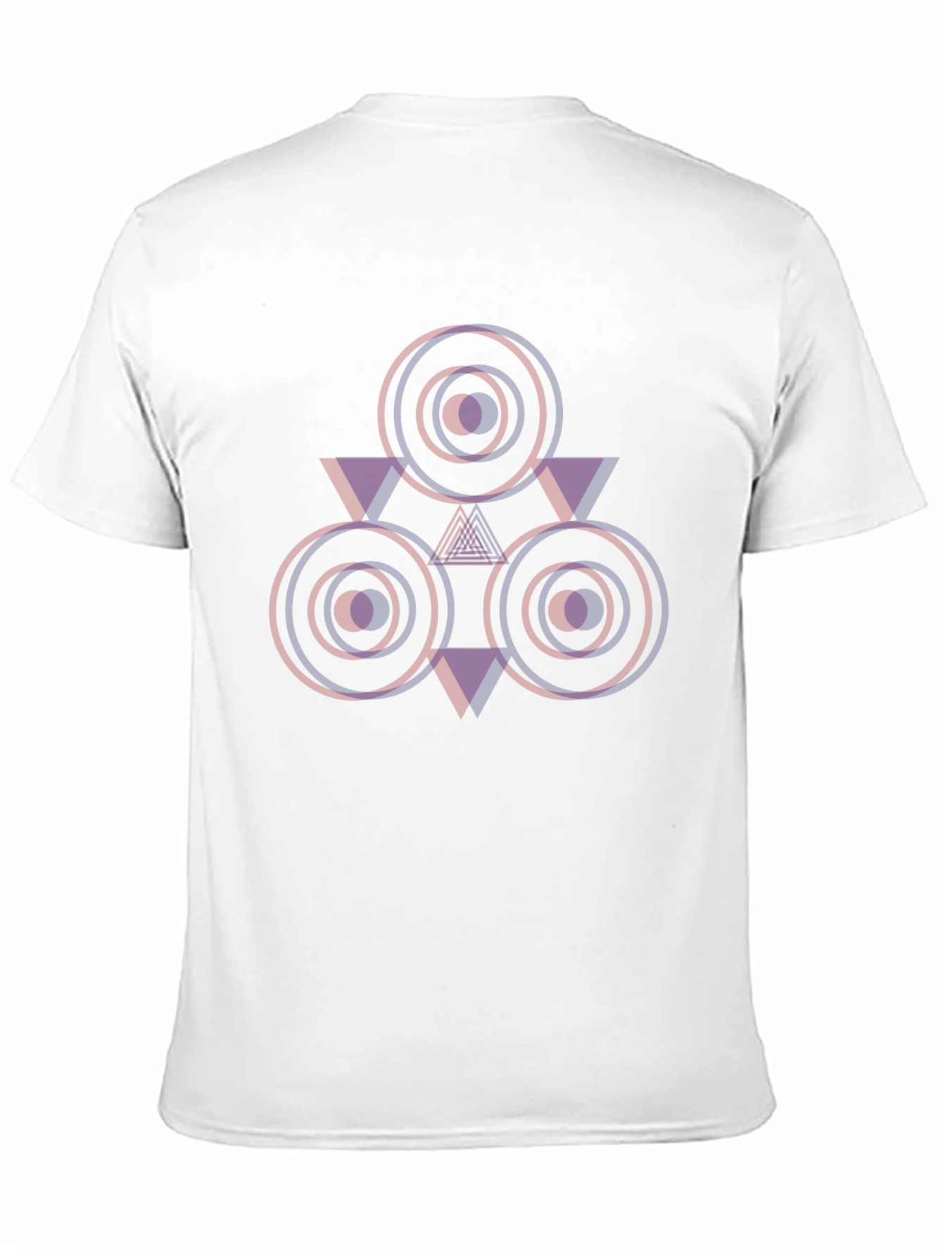 Black Geometric Circle Triangle Graphic T-Shirt view 11