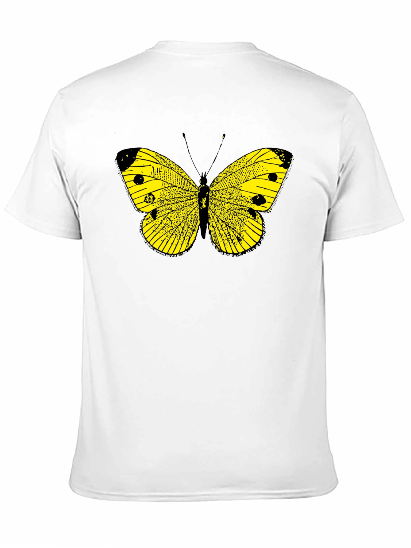 Black Butterfly Graphic Tee - Bold Yellow Insect Print view 11