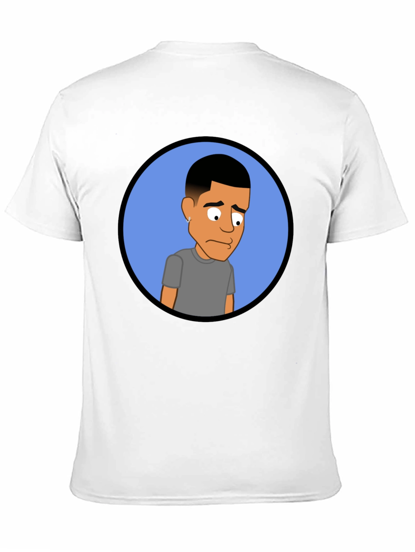 Black Cartoon Portrait Black Tee view 11