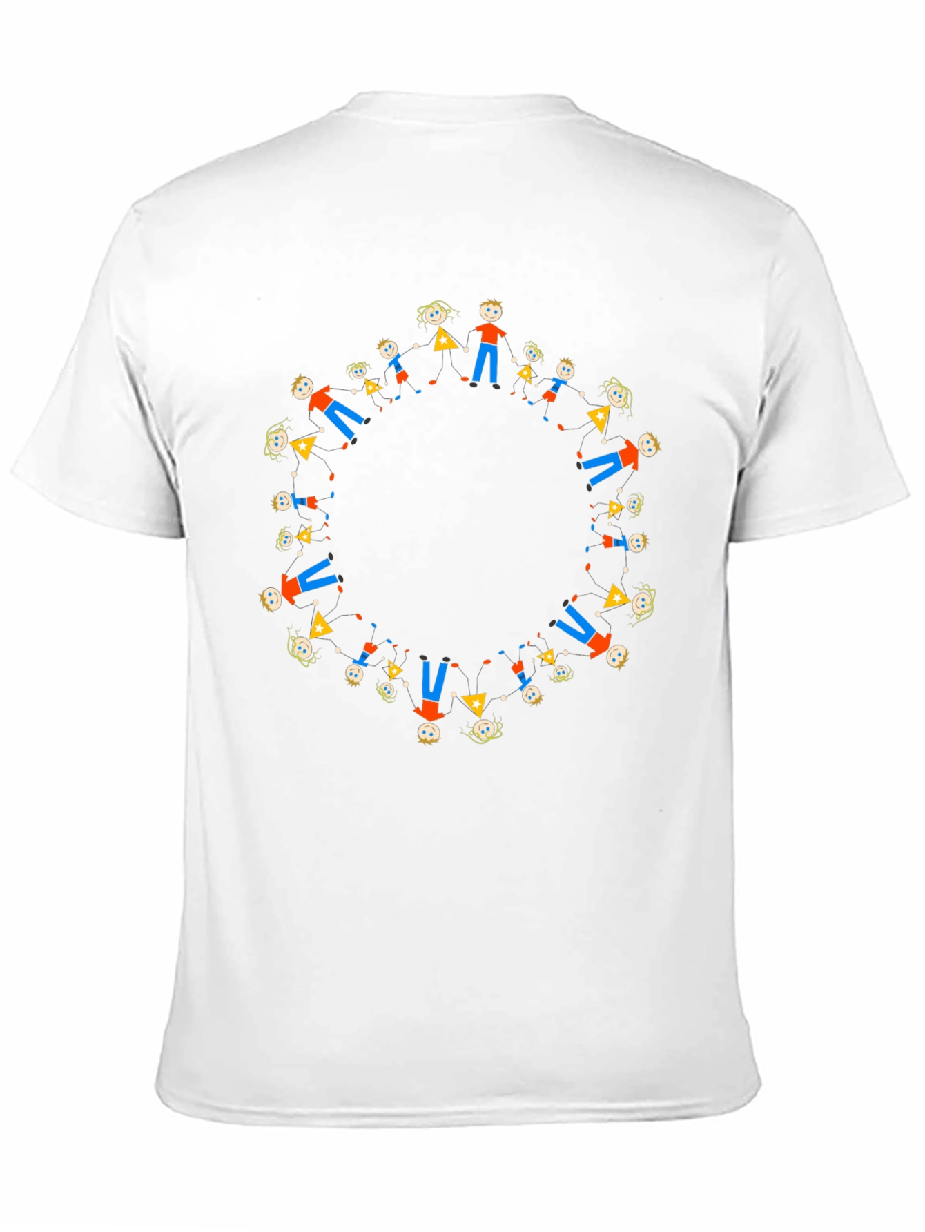 Black Tee with Circle of People Graphic - 11
