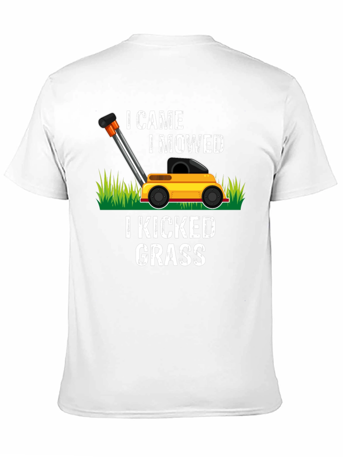Black I Came I Mowed Lawn Mower Graphic Tee view 11