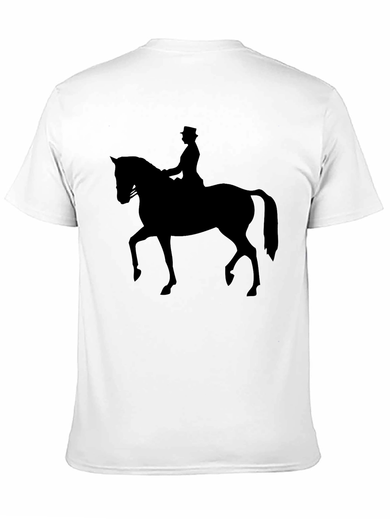 Black Equestrian Silhouette Tee - Classic Black Cotton T-Shirt view 11