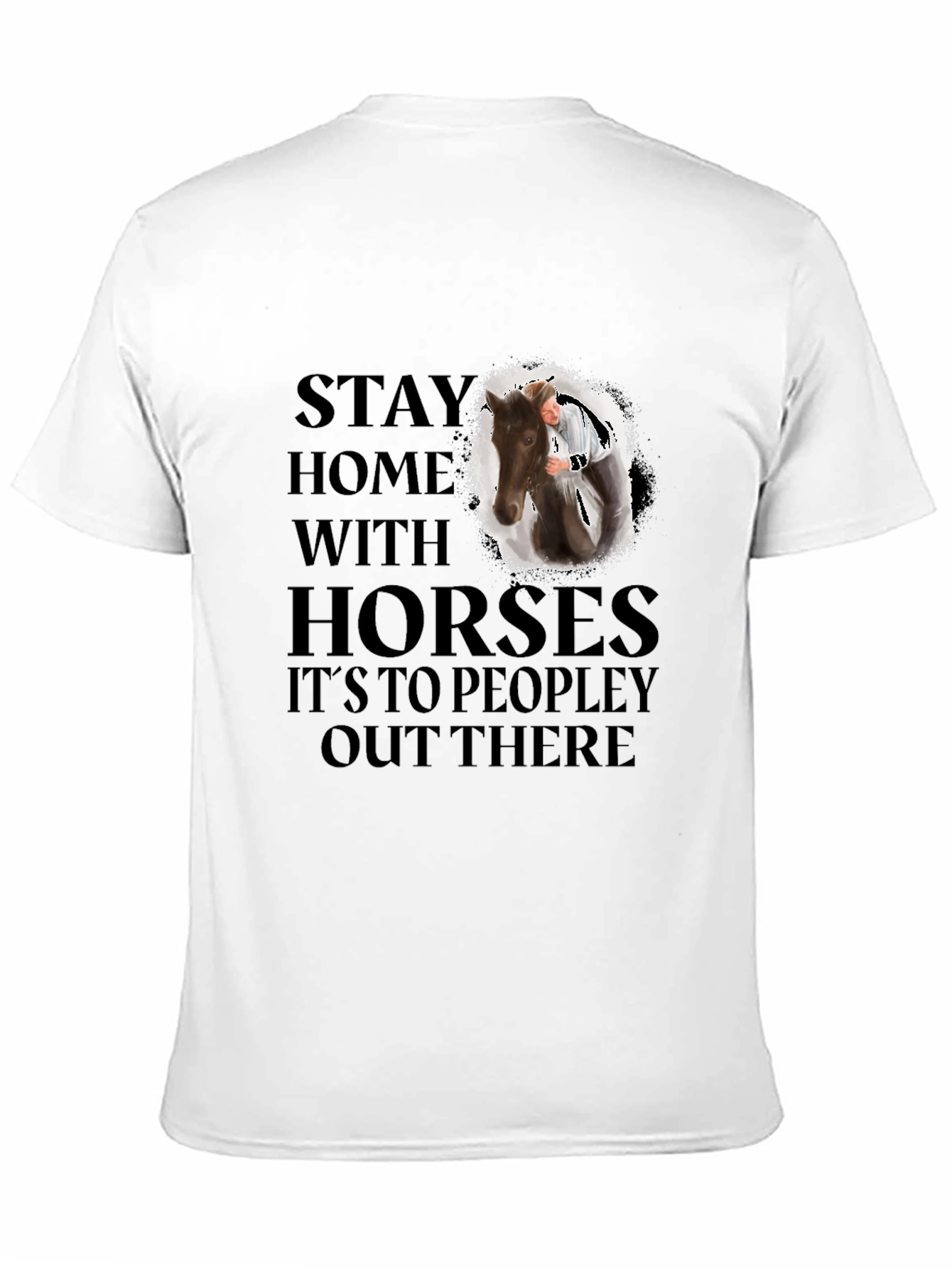 Black Stay Home With Horses Graphic Tee view 11