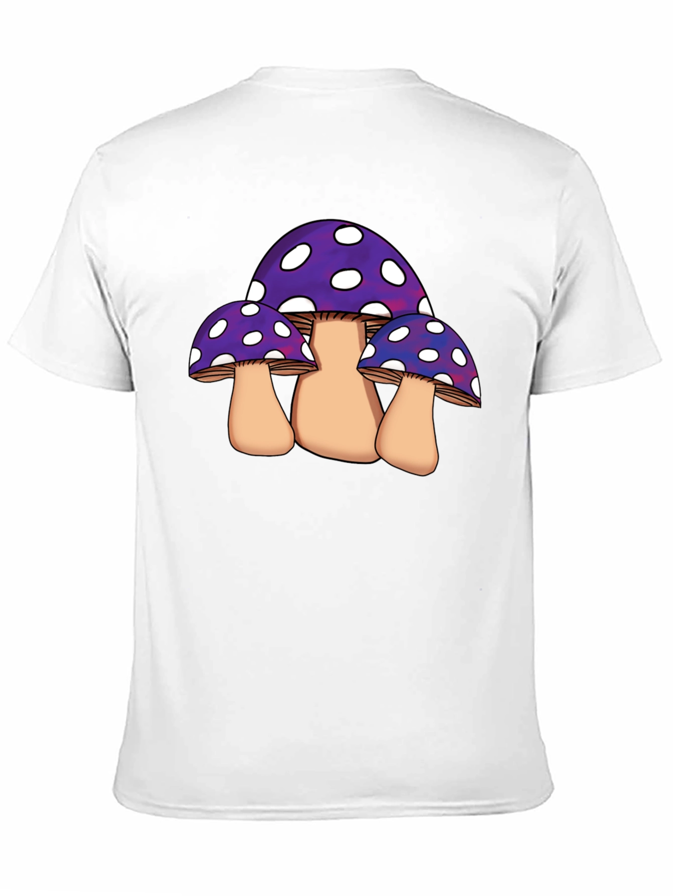Black Funky Mushroom Graphic Tee - Black Cotton Blend view 11