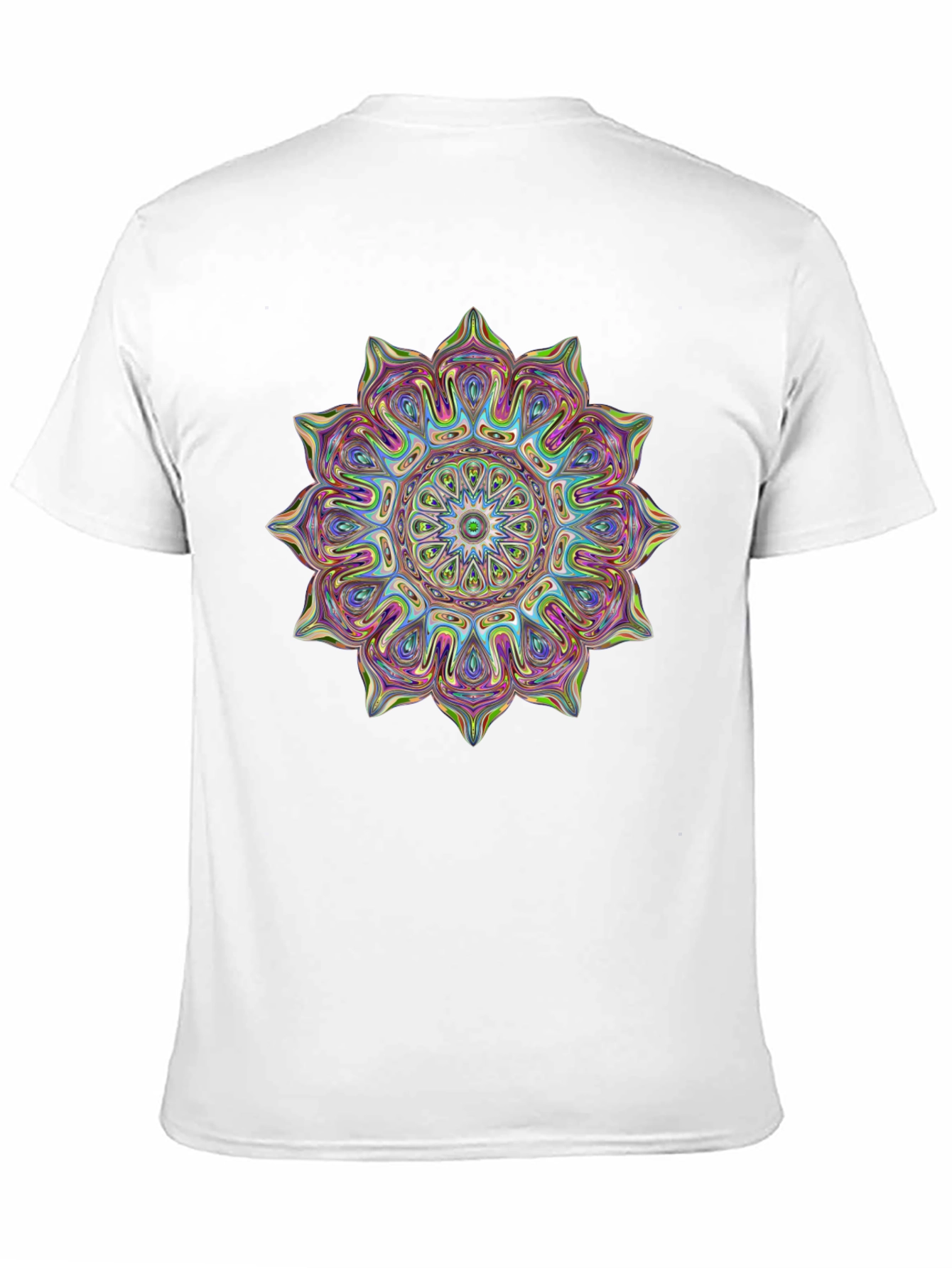 Black Psychedelic Mandala Graphic Black T-Shirt view 11