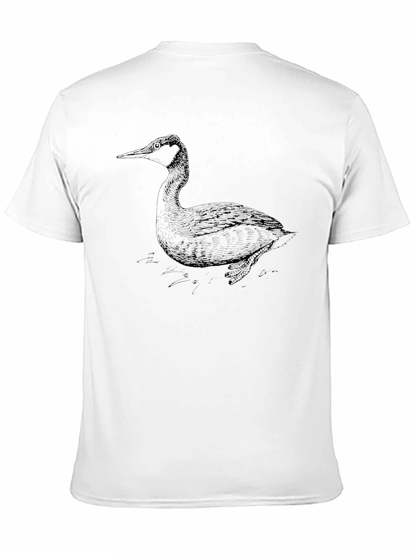 Black Black T-Shirt with Bird Illustration view 11
