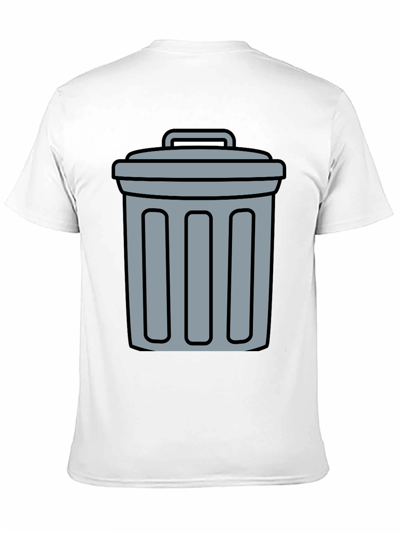 Black Funny Trash Can Graphic Tee - Black Cotton T-Shirt view 11