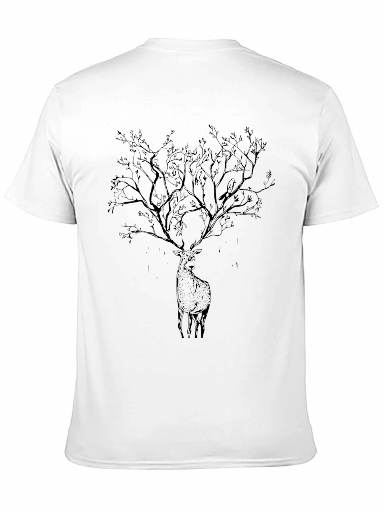 Black Deer Tree Graphic Tee - Nature Inspired Design view 11