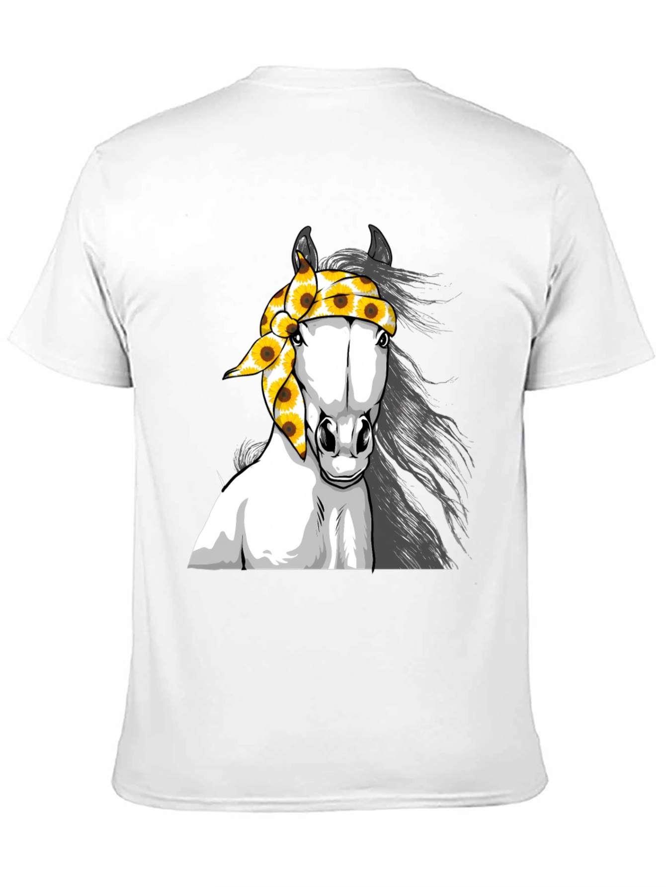 Black Horse Sunflower Bandana Graphic Tee view 11
