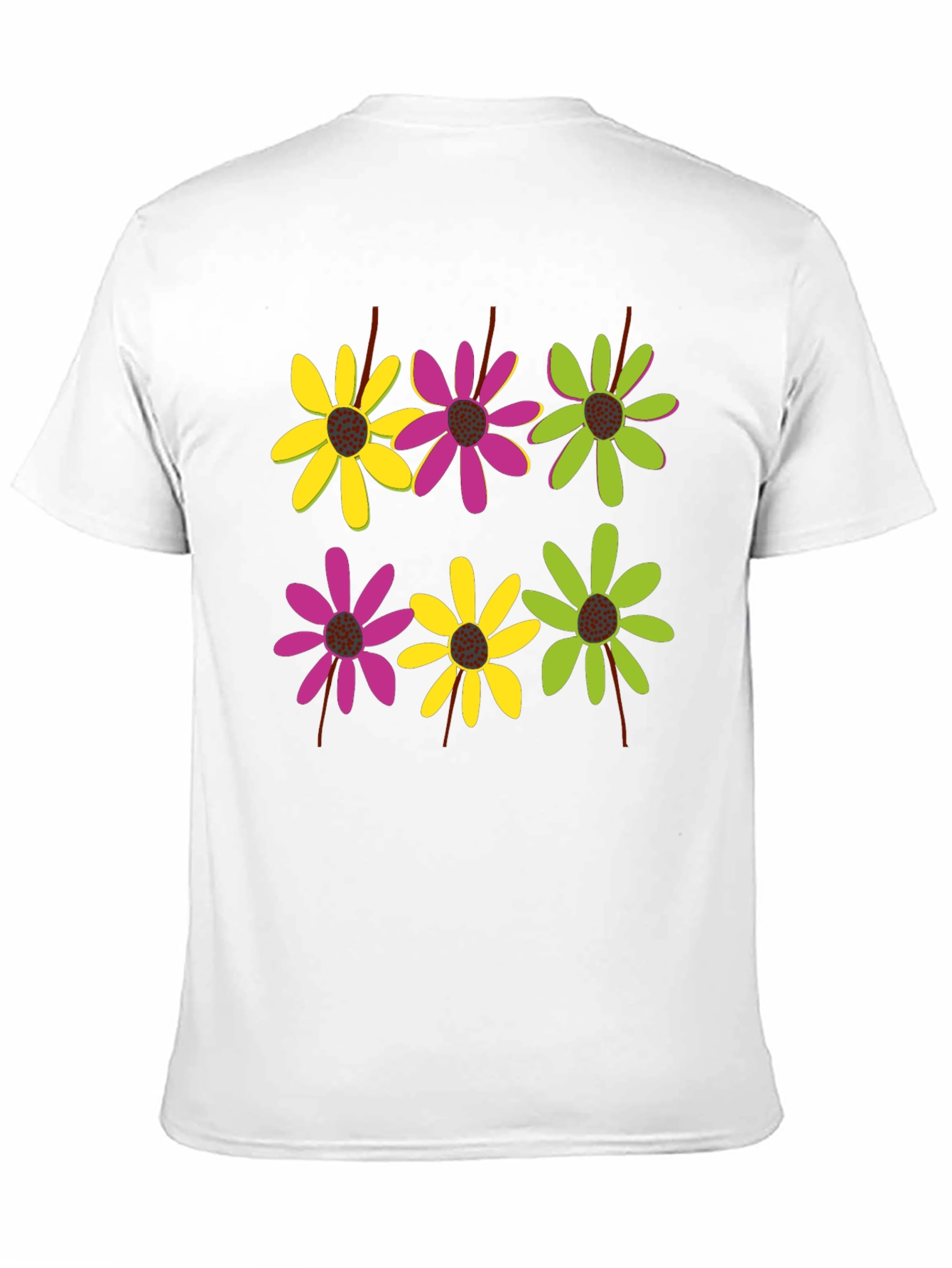 Black Floral Pattern Black T-Shirt for Men view 11