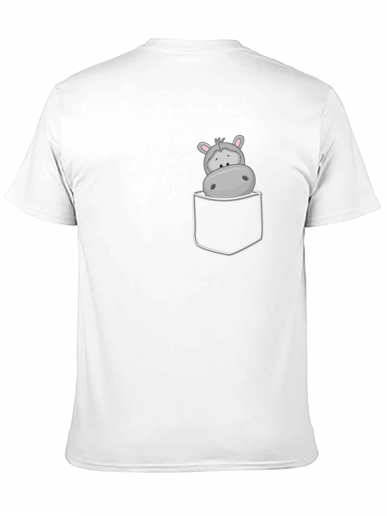 Black Hippo Pocket Tee - Cute Cartoon Graphic view 11