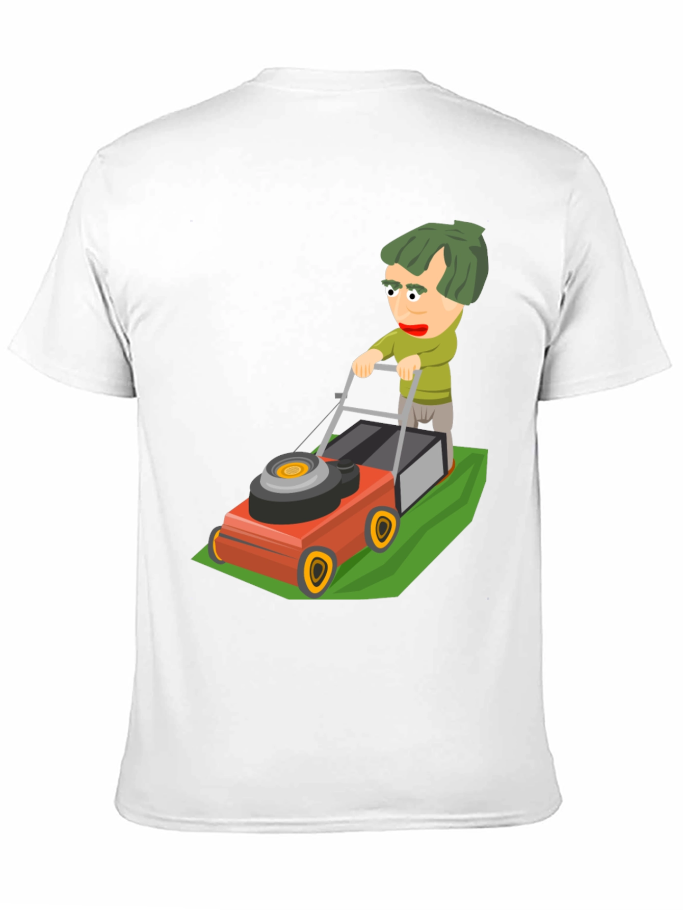 Black Cartoon Lawn Mower T-Shirt view 11