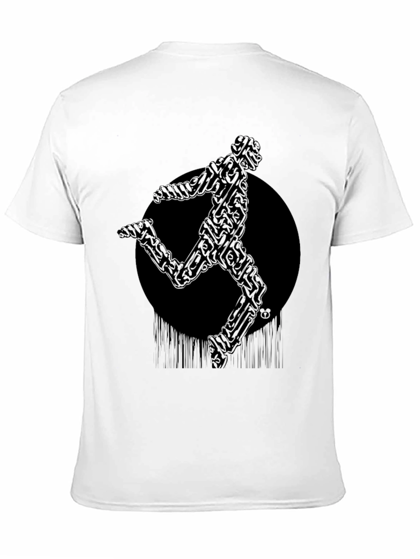 Black Abstract Runner Graphic T-Shirt view 11