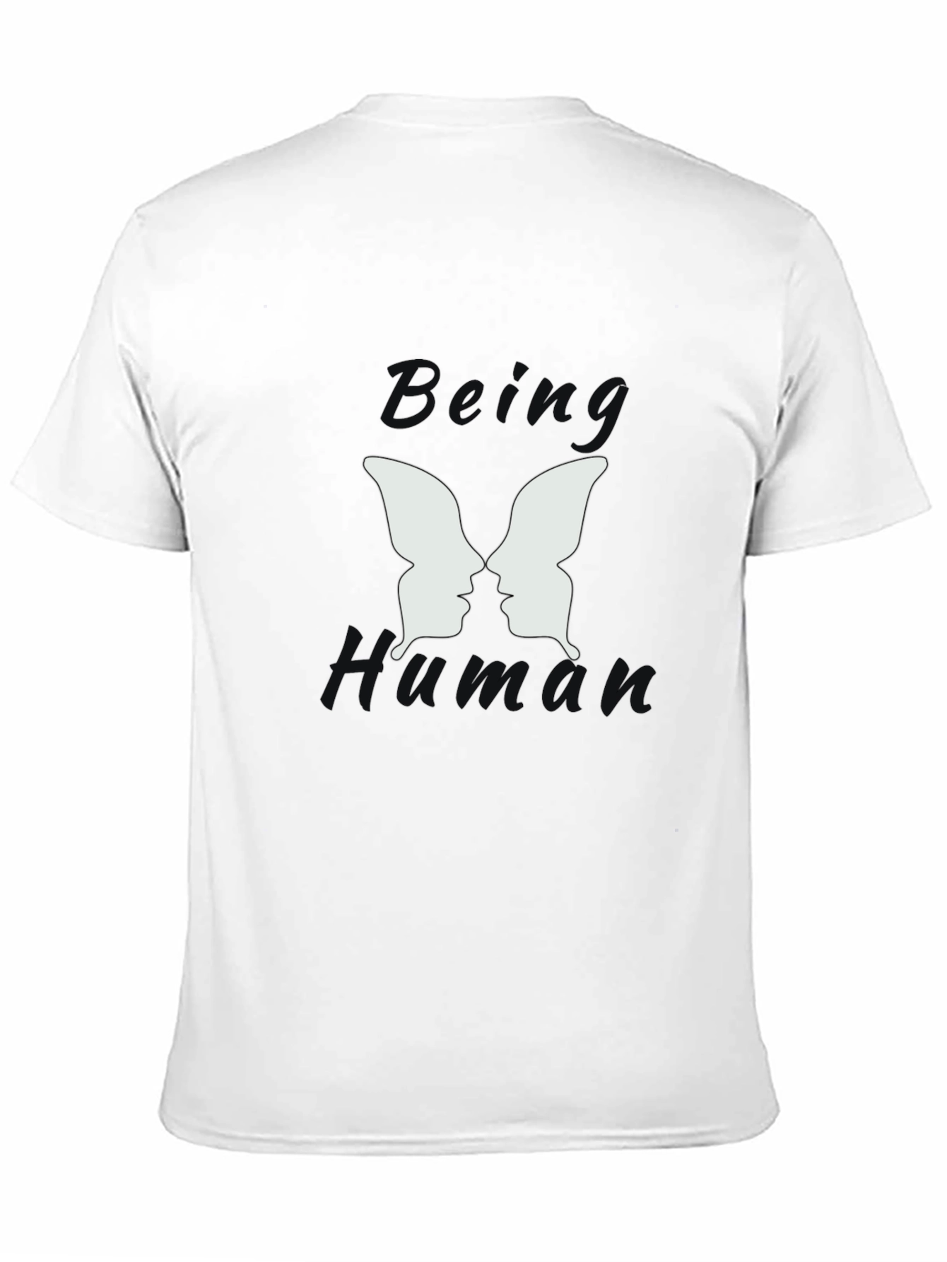 Black Being Human Black Graphic T-Shirt - Butterfly Face Design view 11
