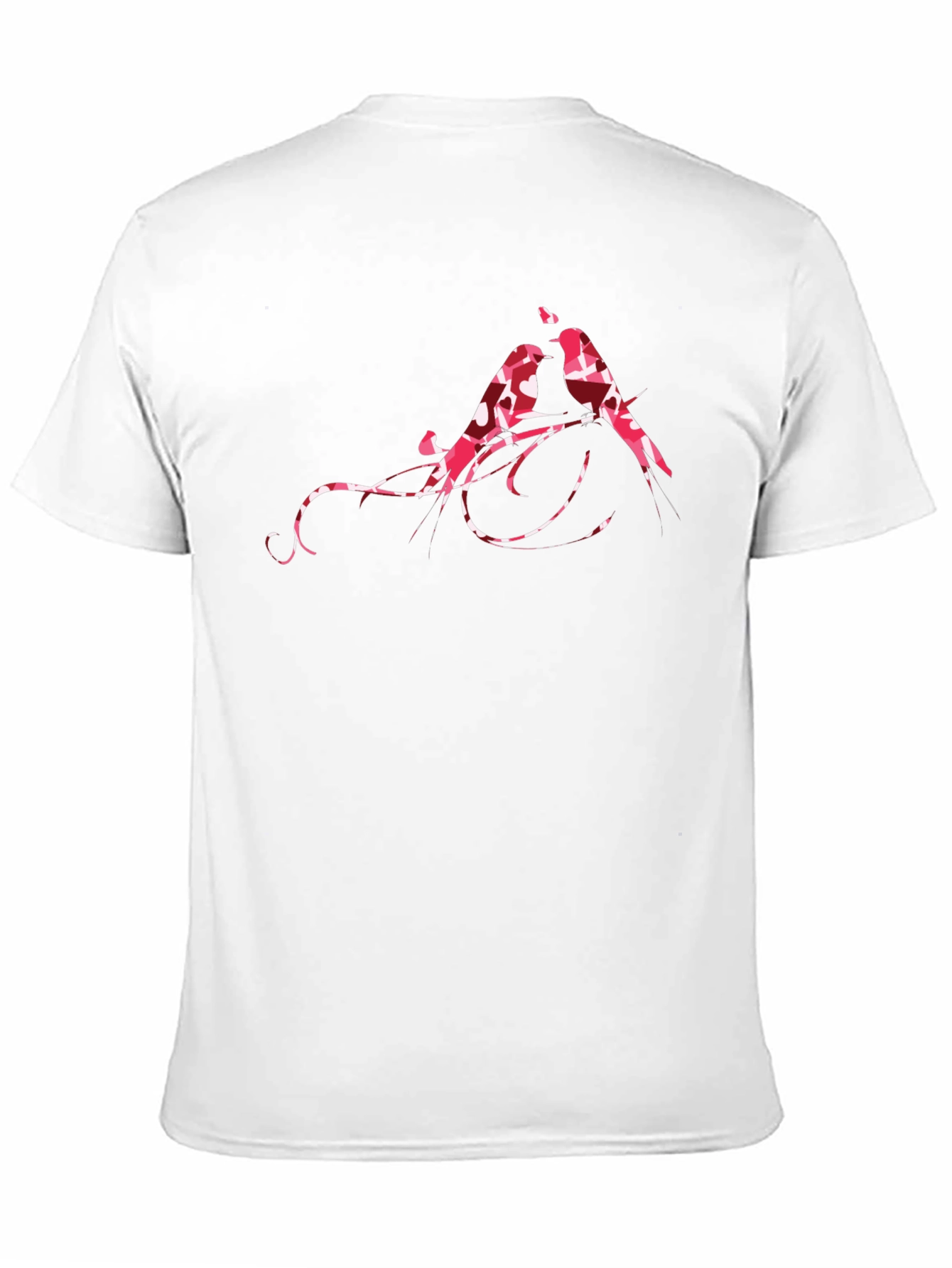 Black Lovebird Branch Black T-Shirt view 11