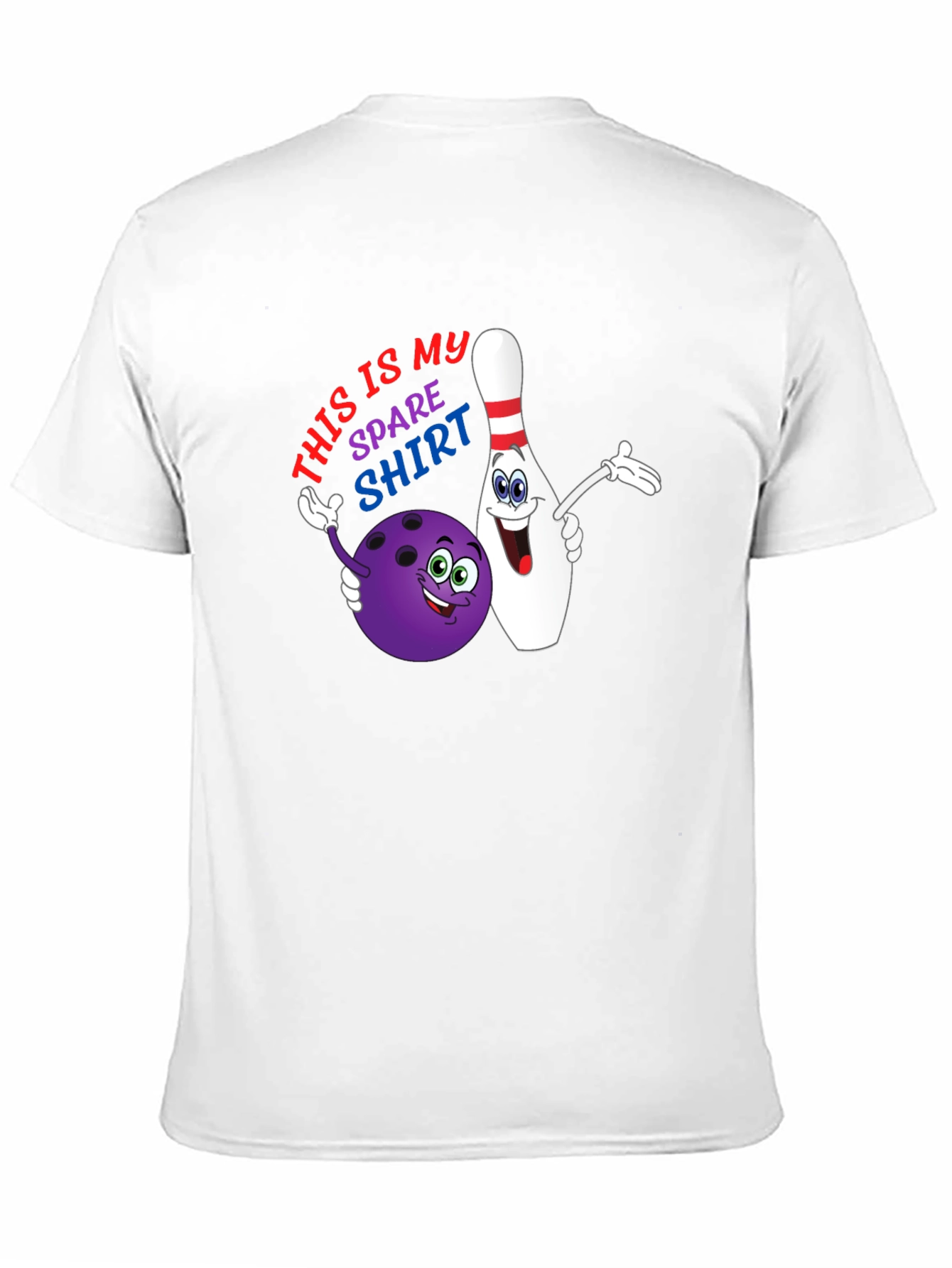 Black Spare Shirt Bowling T-Shirt - Novelty Graphic Tee view 11