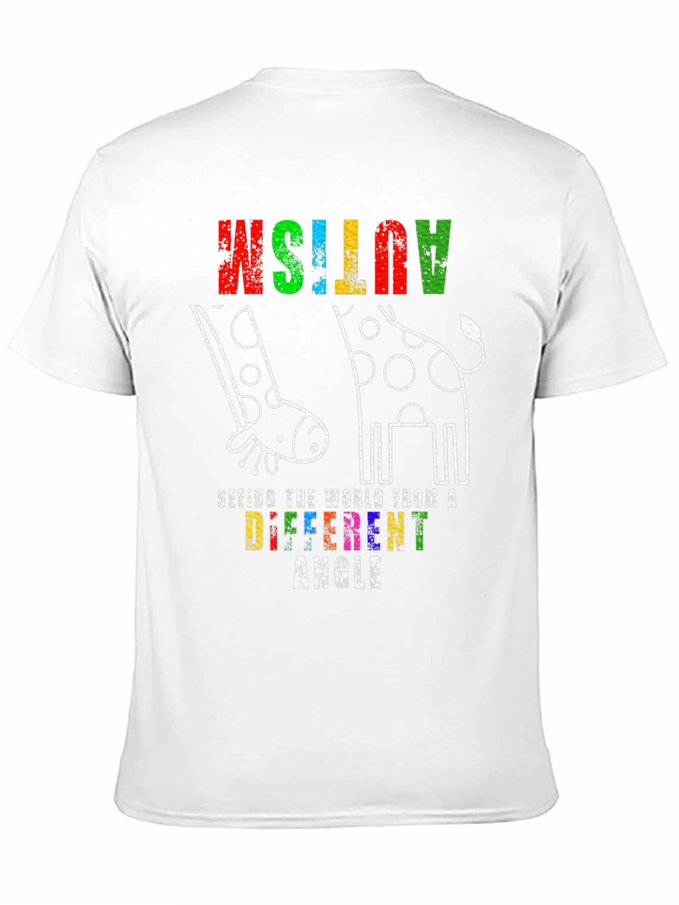 Black Autism Awareness Giraffe T-Shirt - See the World Differently view 11