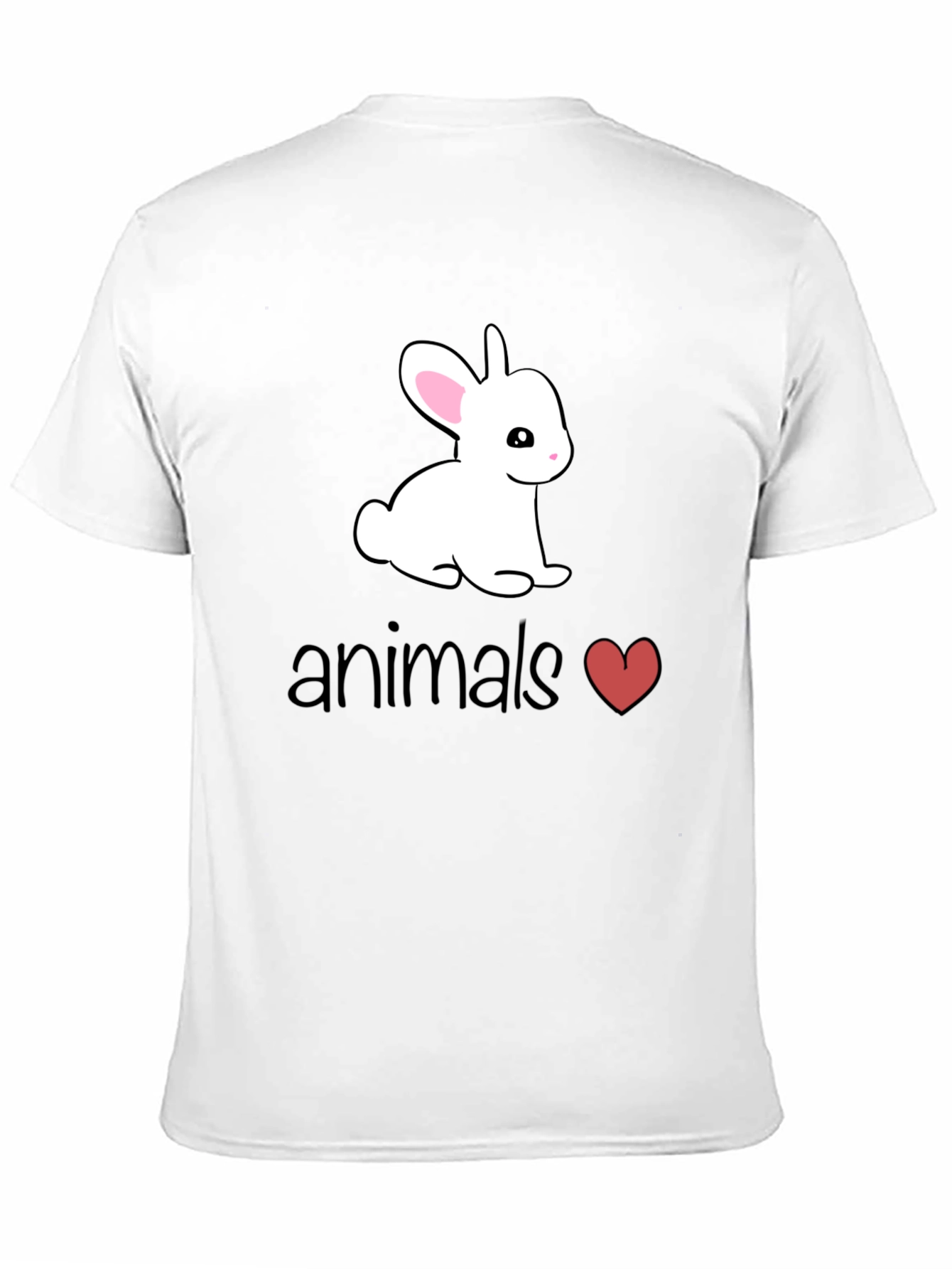 Black Cute Bunny Animals Heart T-Shirt view 11