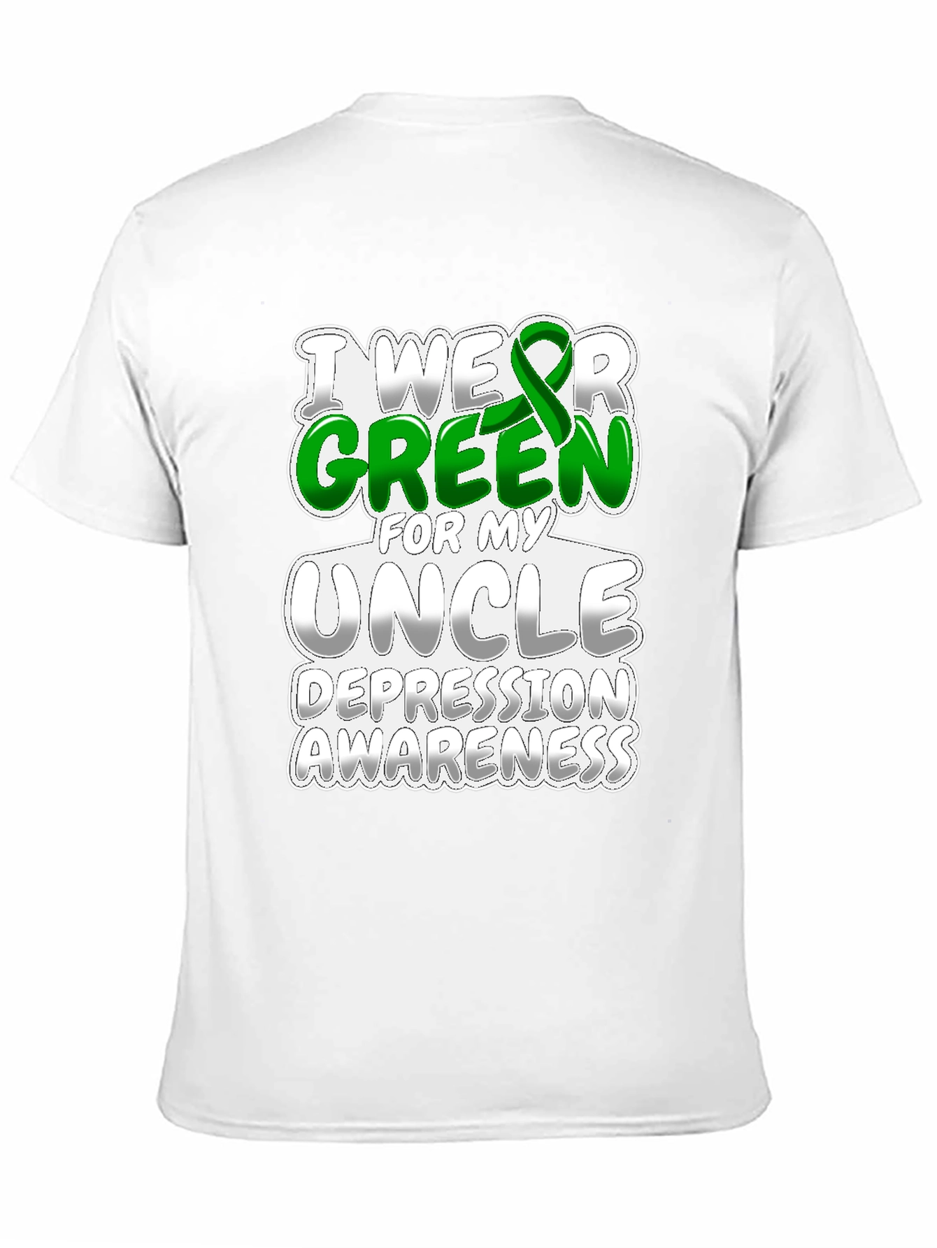 Black I Wear Green for My Uncle Depression Awareness T-Shirt view 11