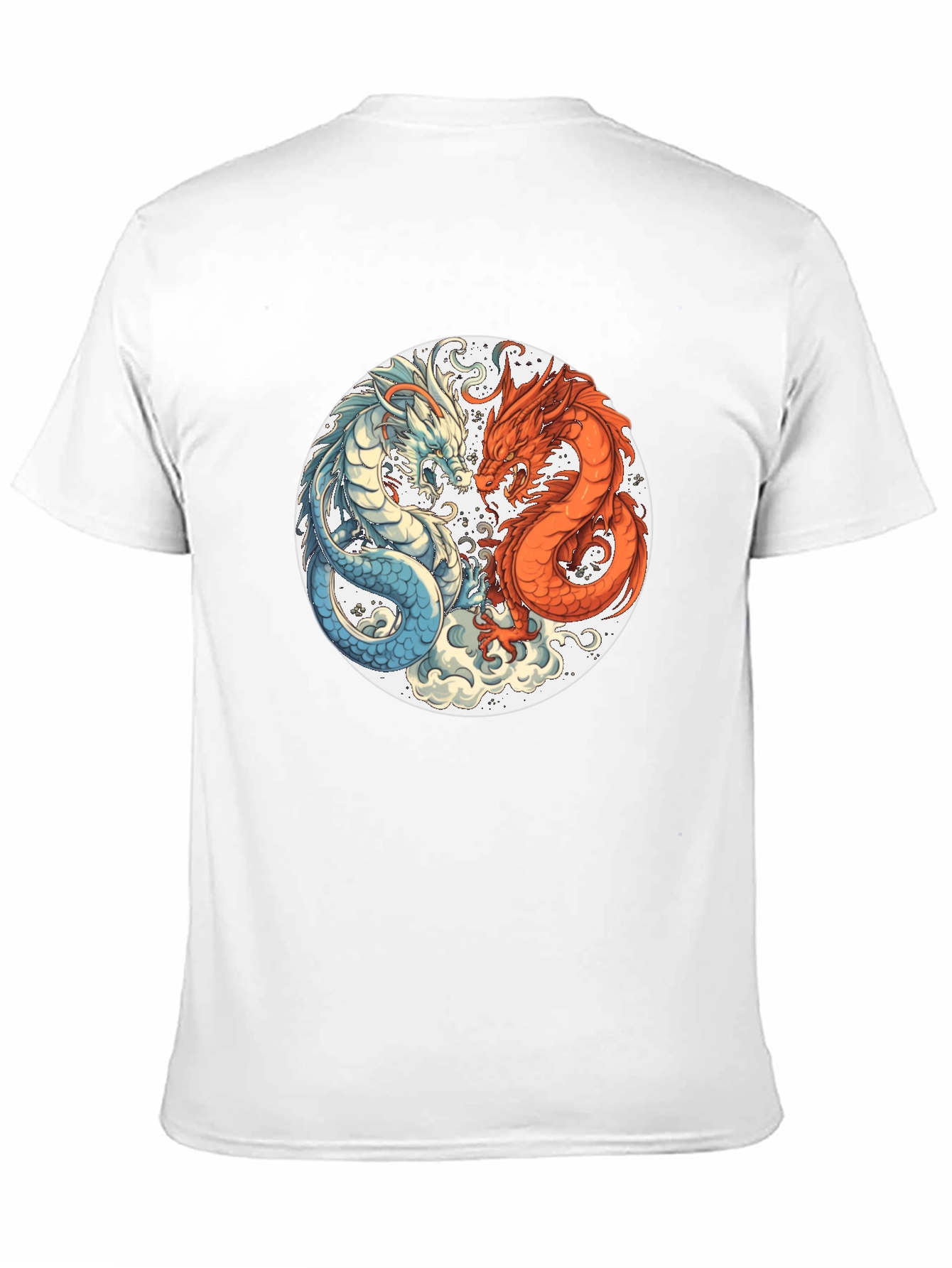 Black Yin Yang Dragons Graphic Tee - Black T-Shirt view 11