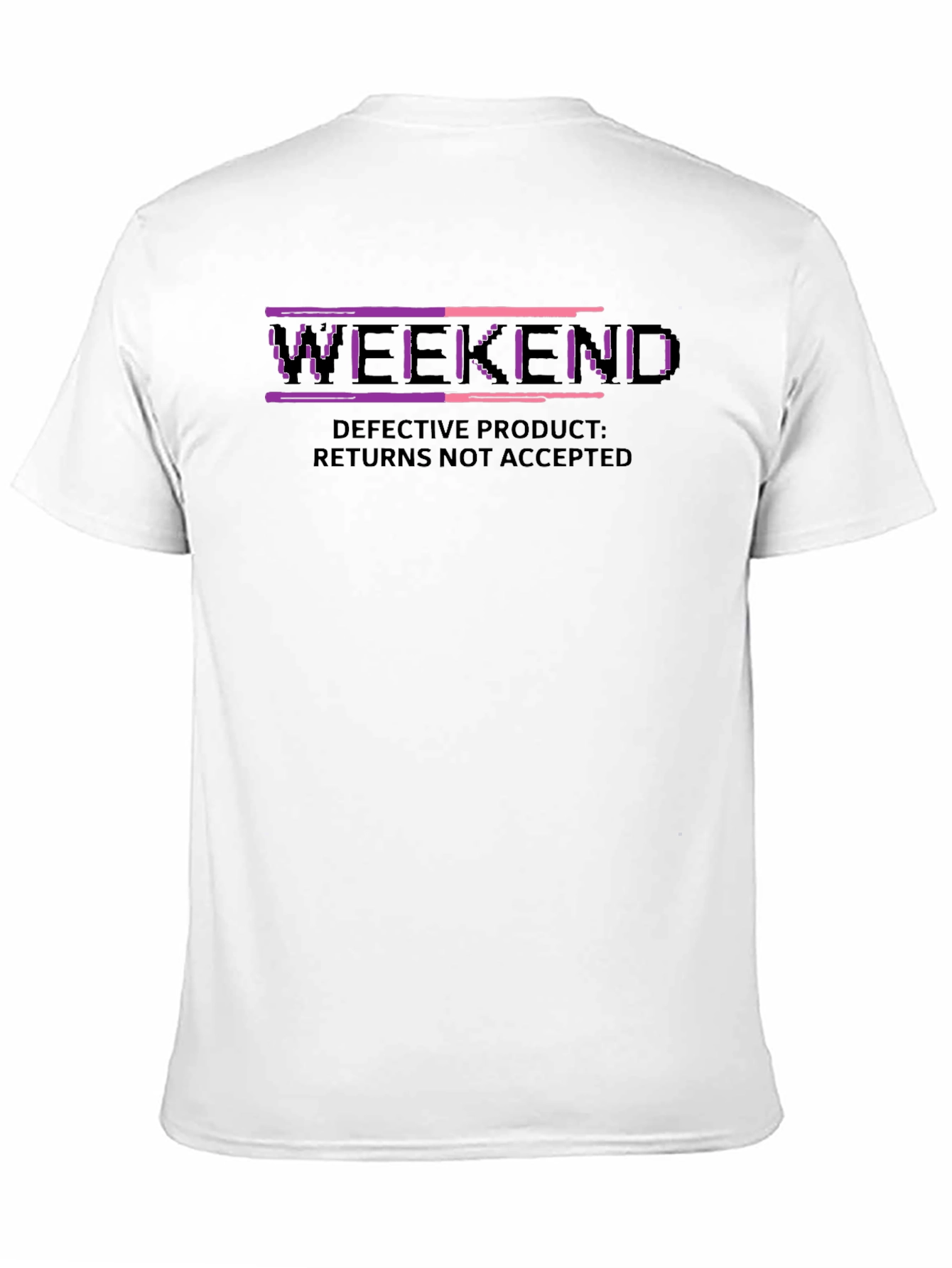 Black Defective Weekend T-Shirt - Retro Pixel Design view 11