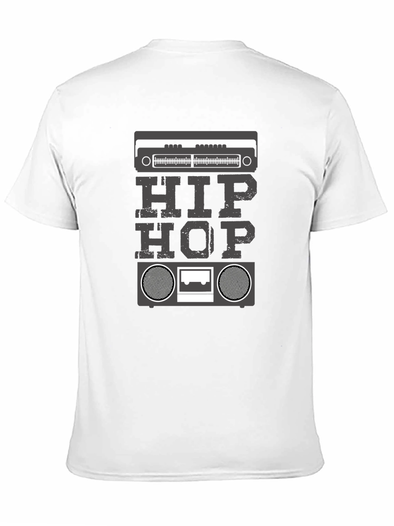 Black Hip Hop Boombox Graphic T-Shirt - Black view 11