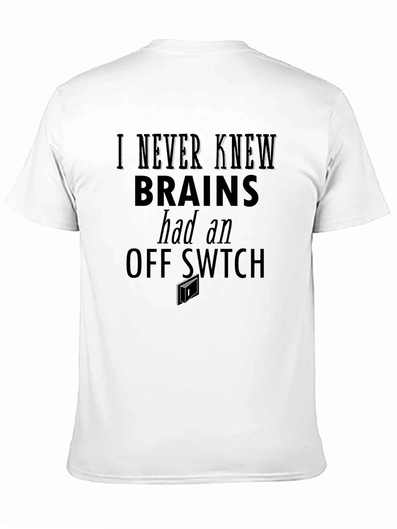 Black Brain Off Switch Graphic Tee - Funny Novelty T-Shirt view 11