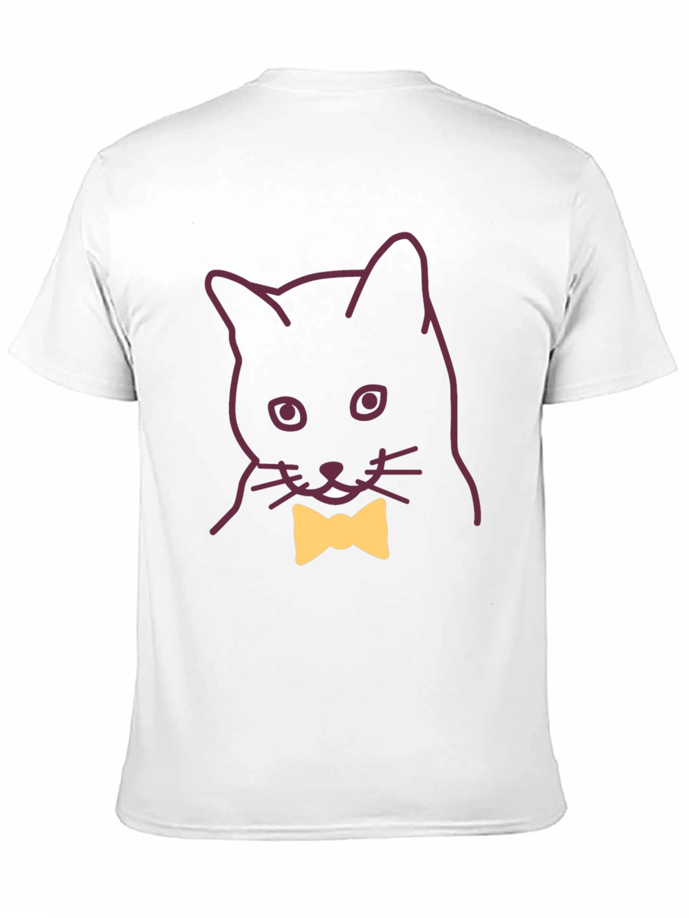 Black Classy Cat Tee - Black Cotton T-Shirt with Bowtie view 11