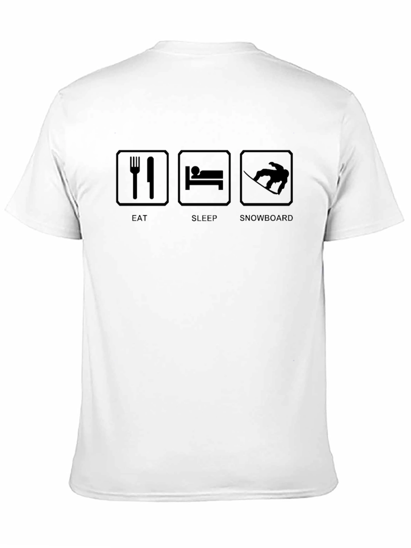 Black Eat Sleep Snowboard Black T-Shirt view 11