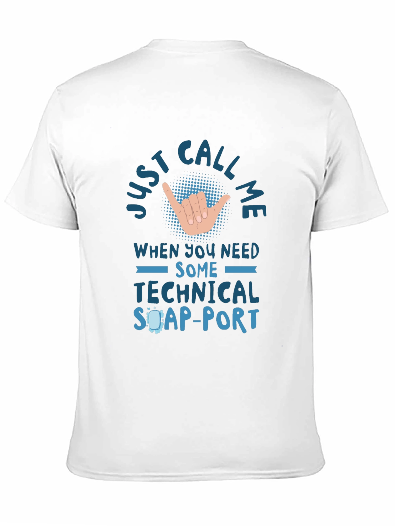 Black Just Call Me Technical Support T-Shirt view 11