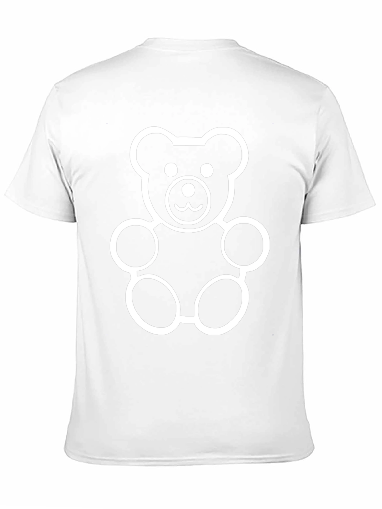 Black Cute Teddy Bear Graphic Tee - Black Cotton T-Shirt view 11