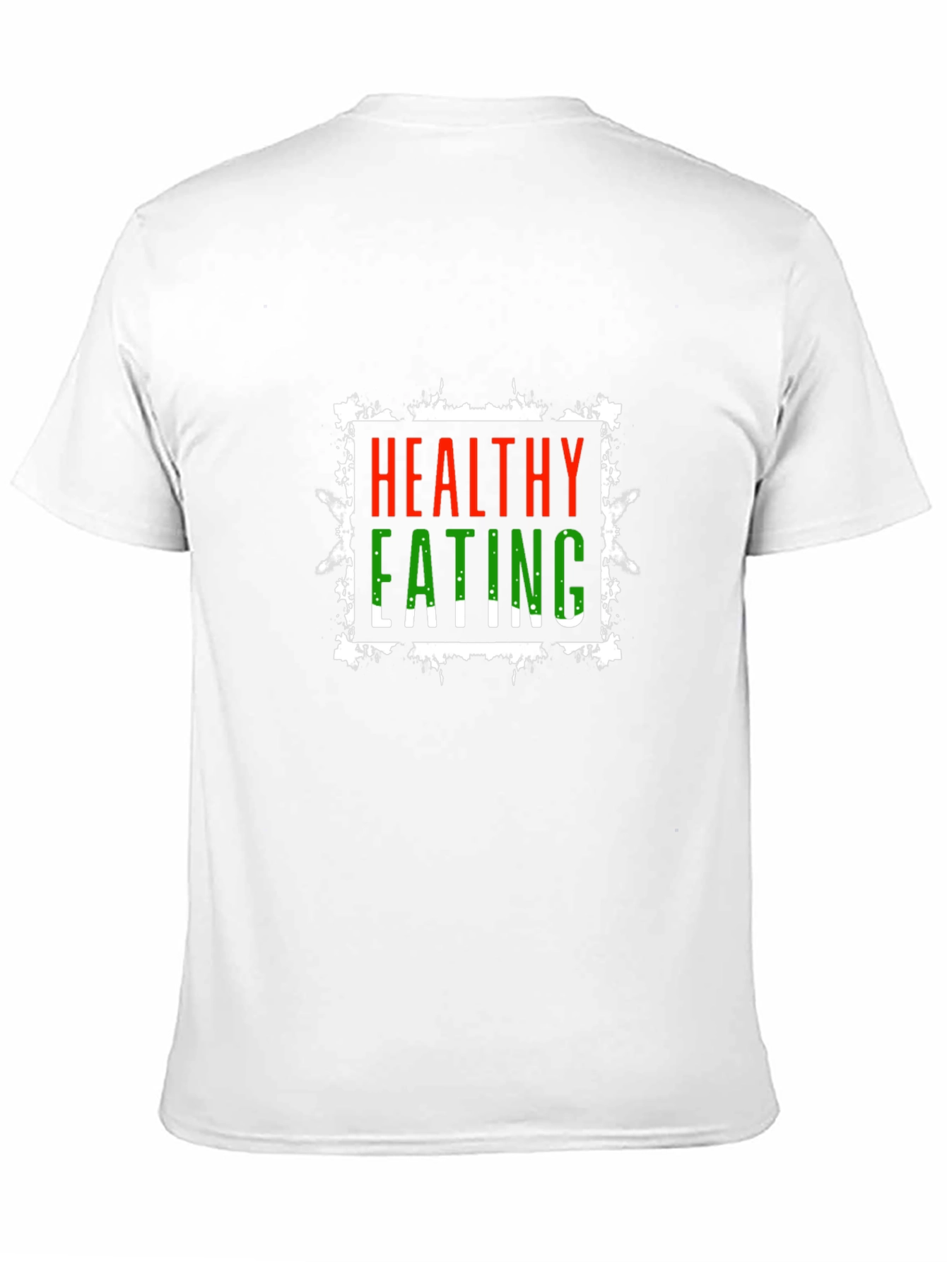 Black Healthy Eating Graphic Tee - Black Cotton T-Shirt view 11